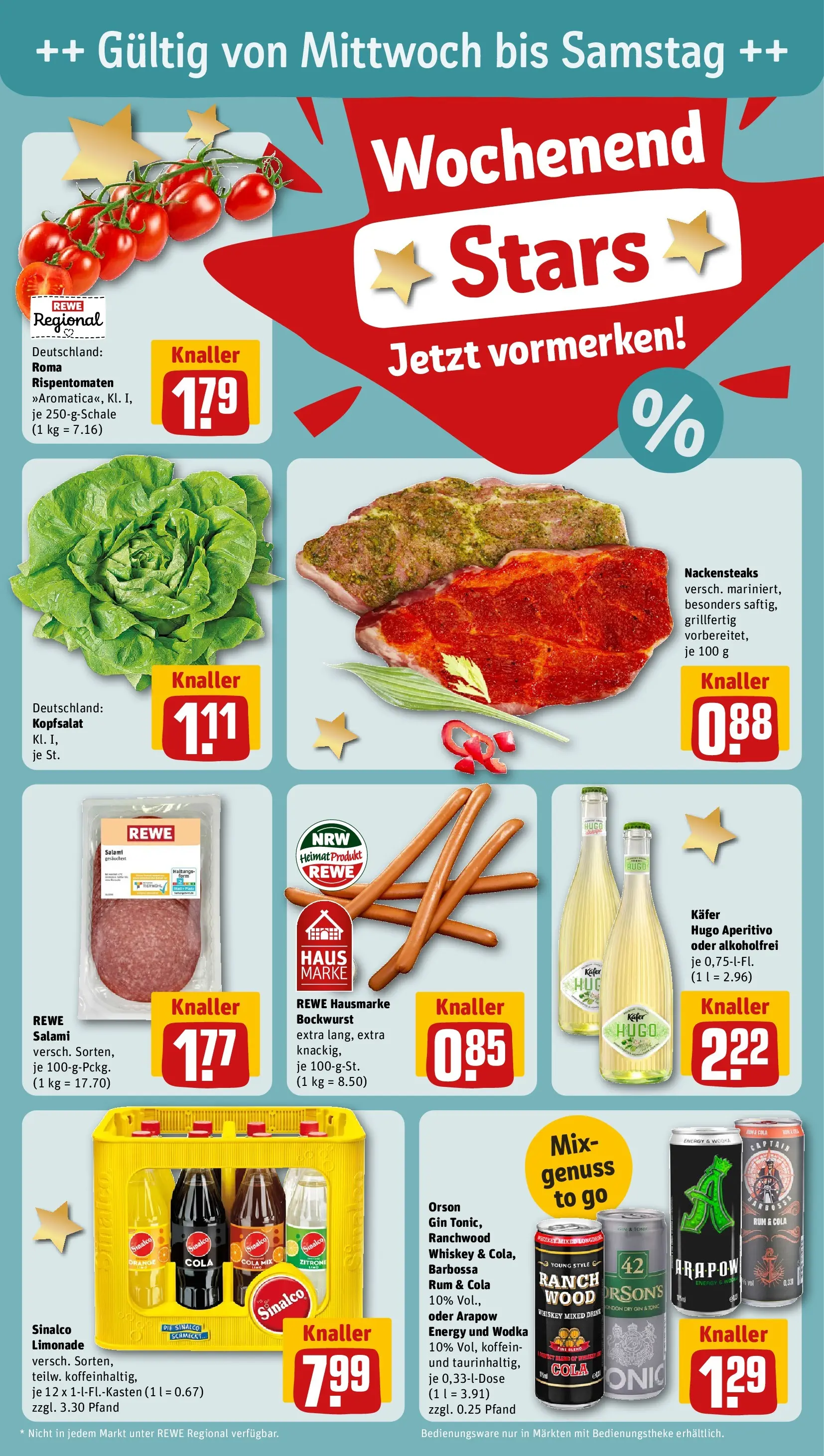 REWE Prospekt ab 27.04.2026 zum Blättern » Angebote | Seite: 26 | Produkte: Nackensteaks, Rum, Limonade, Wodka
