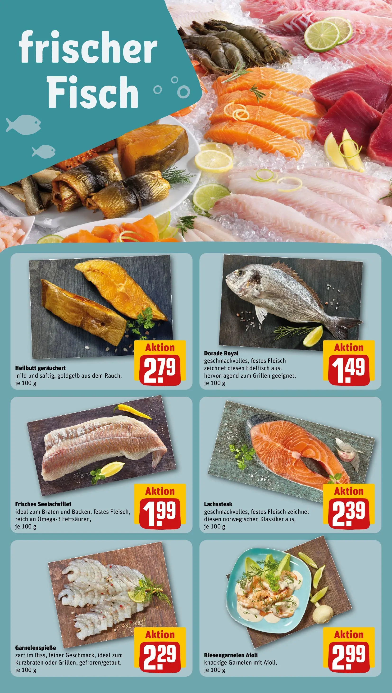 REWE Prospekt ab 27.04.2026 zum Blättern » Angebote | Seite: 30 | Produkte: Dorade, Garnelen, Fisch, Fleisch