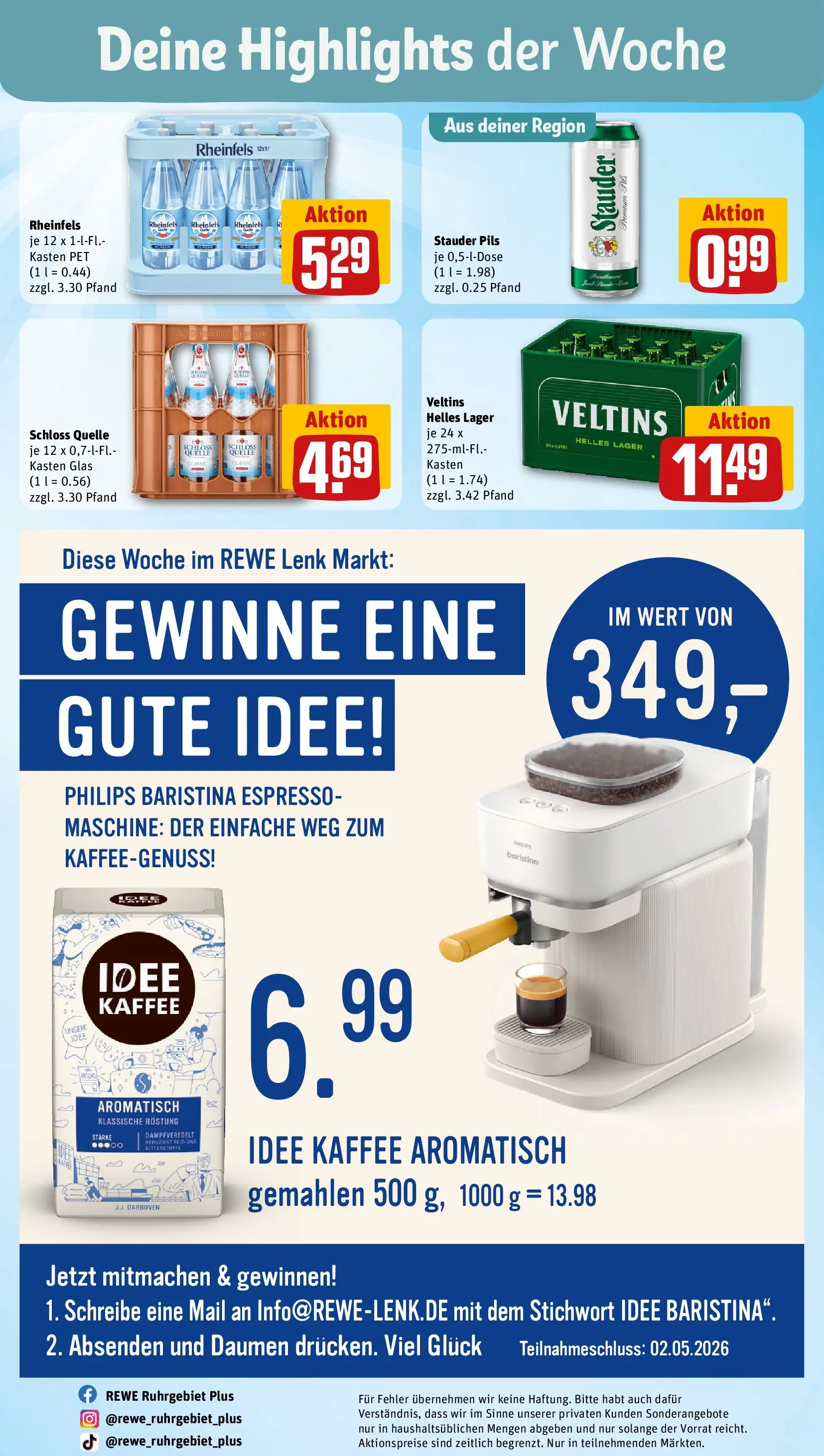 REWE Prospekt ab 27.04.2026 zum Blättern » Angebote | Seite: 28 | Produkte: Idee kaffee, Kaffee, Ente, Veltins