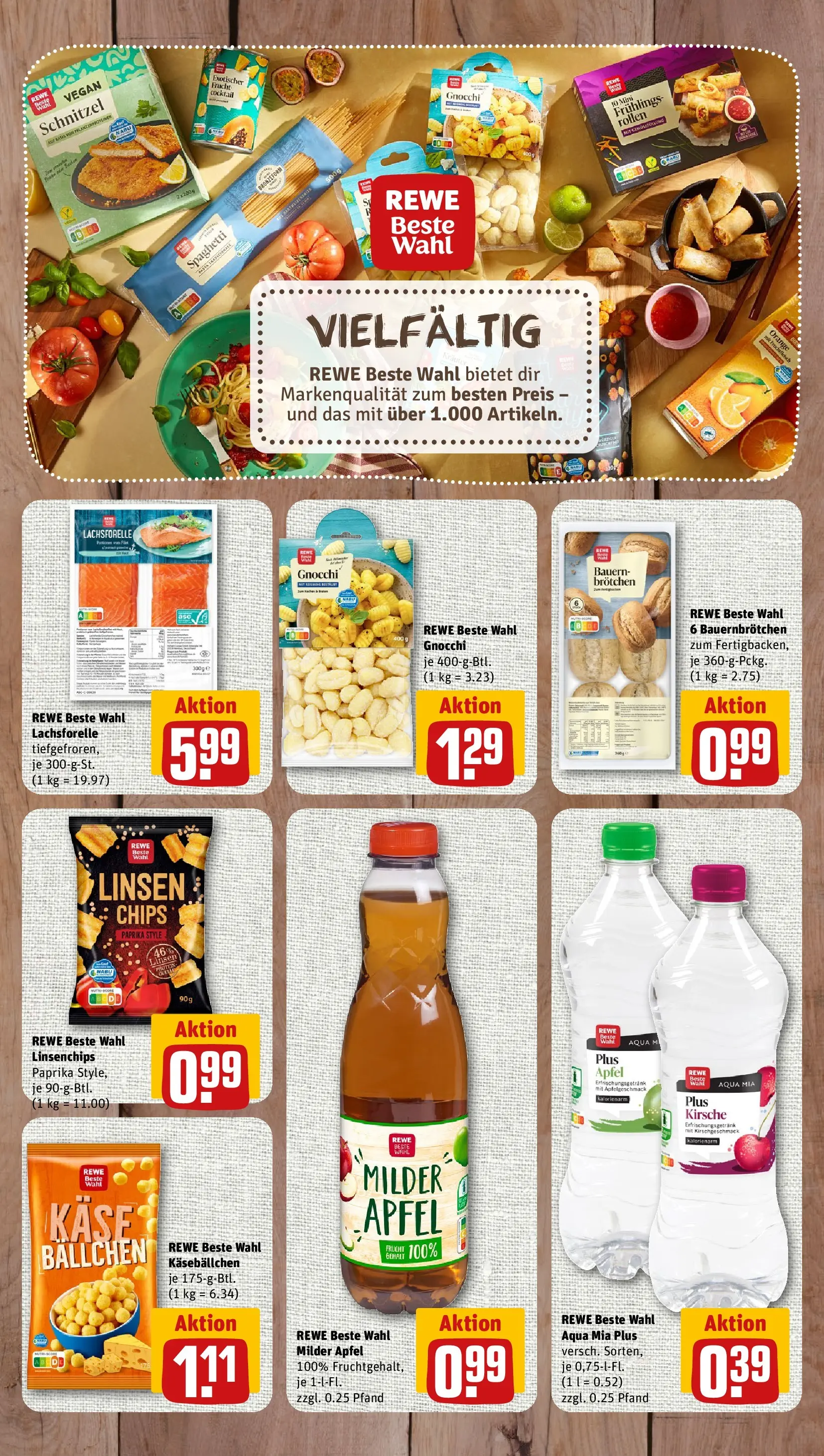 REWE Prospekt ab 27.04.2026 zum Blättern » Angebote | Seite: 7 | Produkte: Schnitzel, Apple, Pasta, Chips