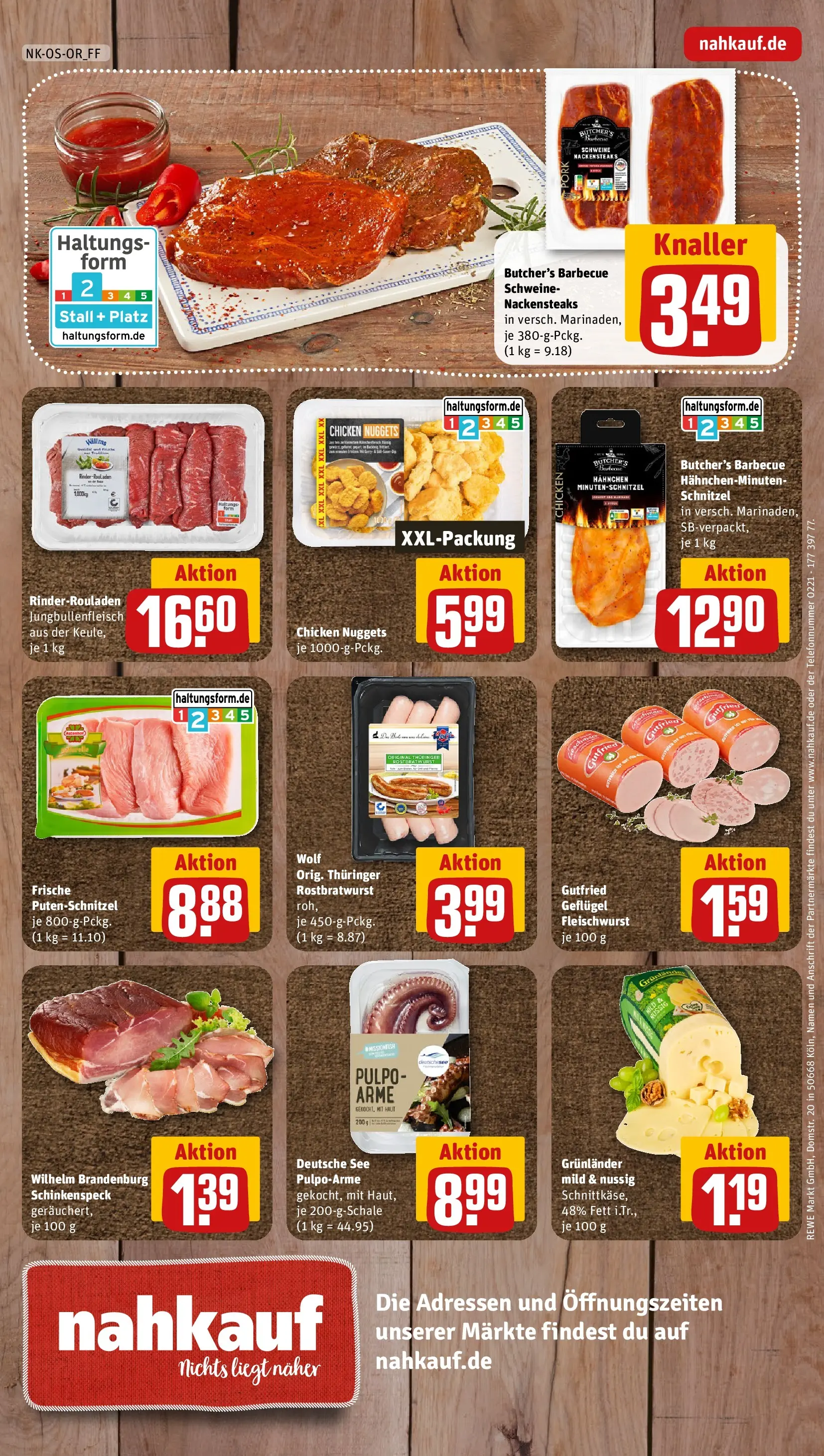 REWE Prospekt ab 27.04.2026 zum Blättern » Angebote | Seite: 8 | Produkte: Rinderrouladen, Hahnchen, Schnitzel, Putenschnitzel