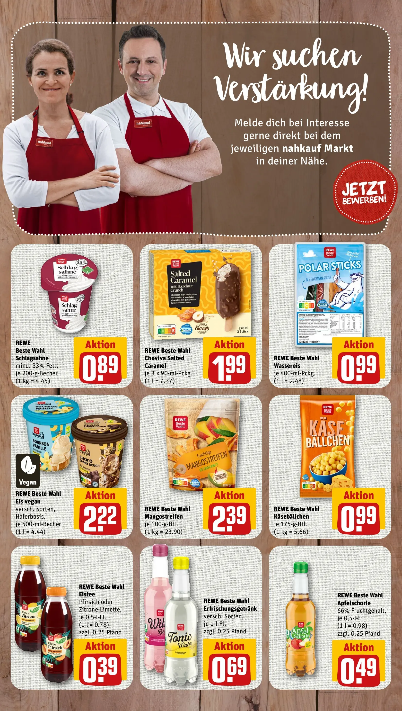 REWE Prospekt ab 27.04.2026 zum Blättern » Angebote | Seite: 7 | Produkte: Käse, Äpfel, Sahne, Eis