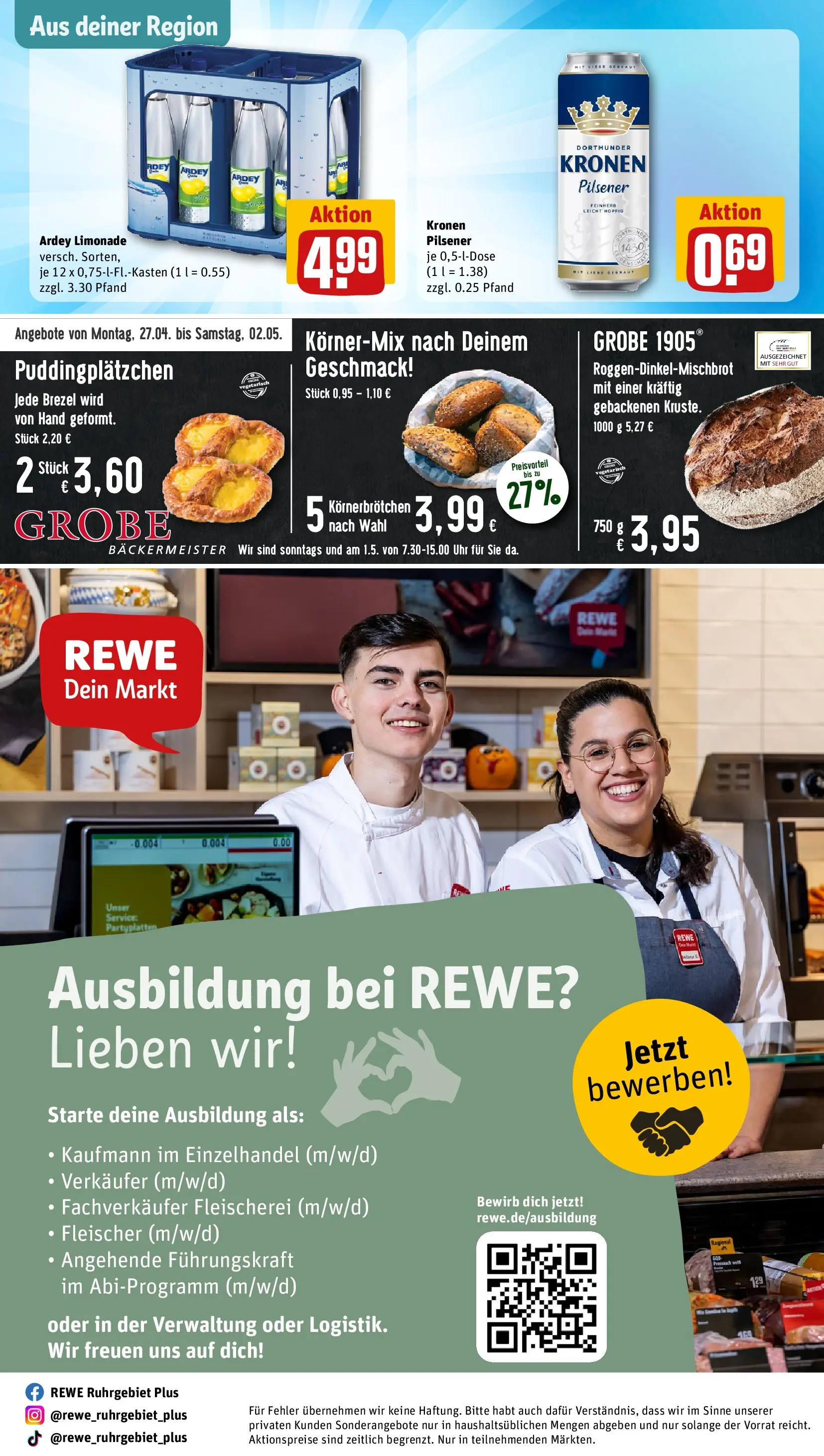 REWE Prospekt ab 27.04.2026 zum Blättern » Angebote | Seite: 29 | Produkte: Limonade, Uhr