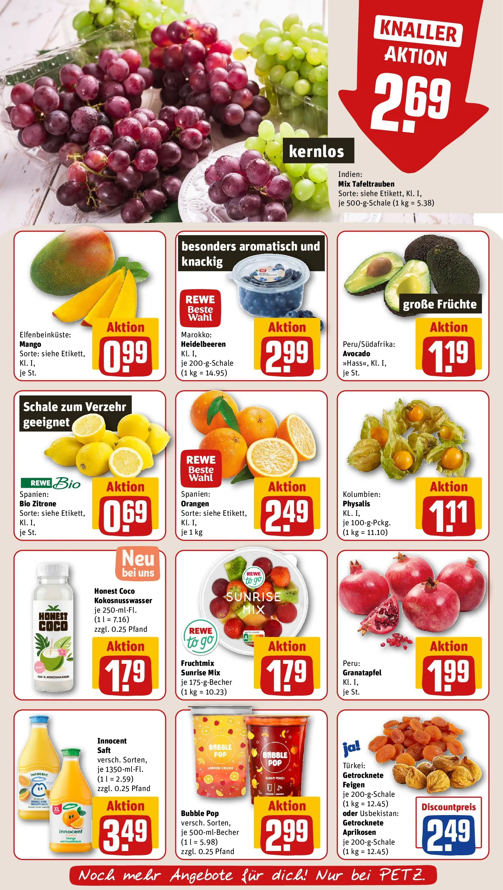 REWE Prospekt ab 27.04.2026 zum Blättern » Angebote | Seite: 6 | Produkte: Orangen, Avocado, Zitrone, Mango