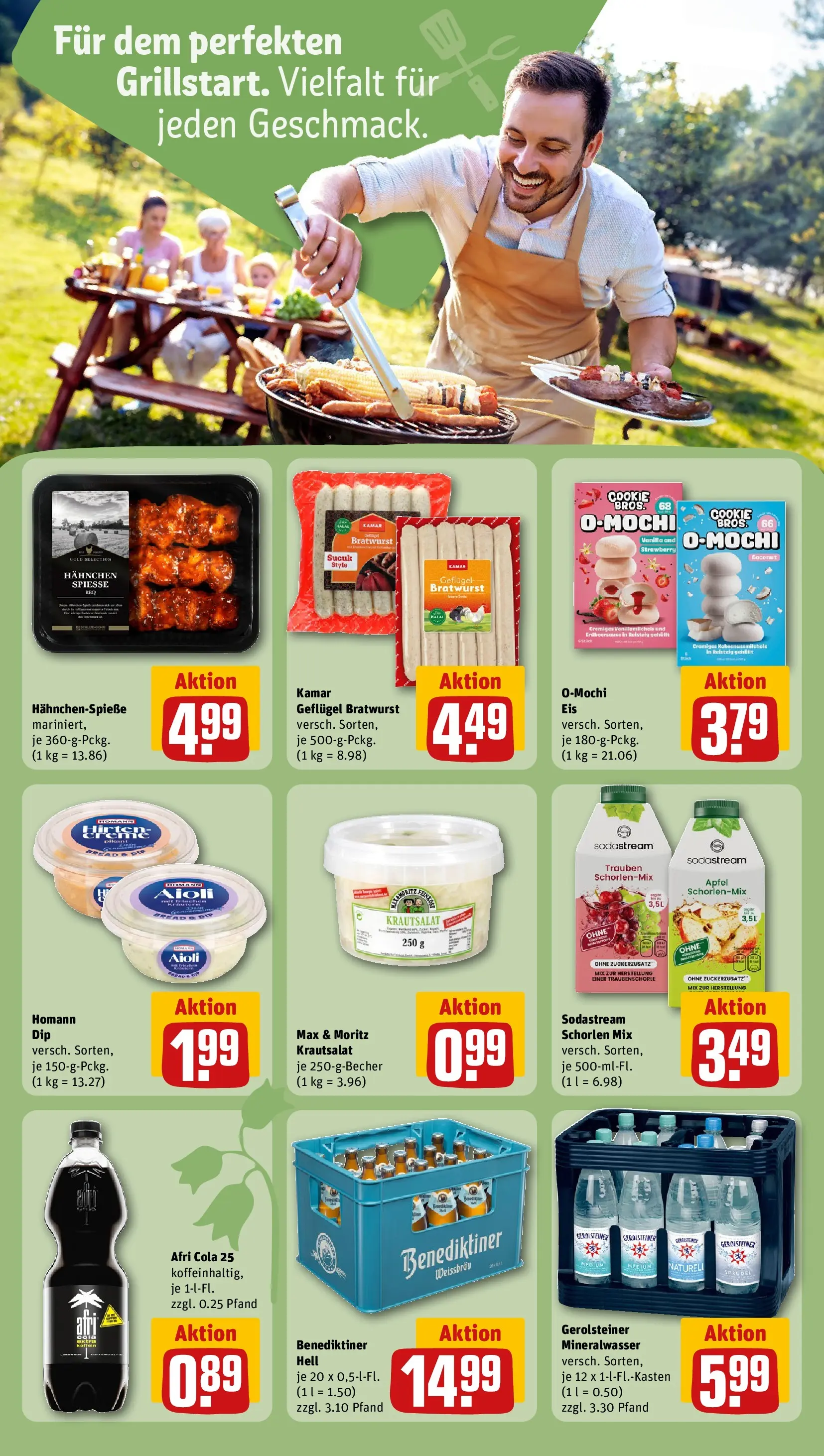 REWE Prospekt ab 27.04.2026 zum Blättern » Angebote | Seite: 22 | Produkte: Bratwurst, Äpfel, Spieße, Eis