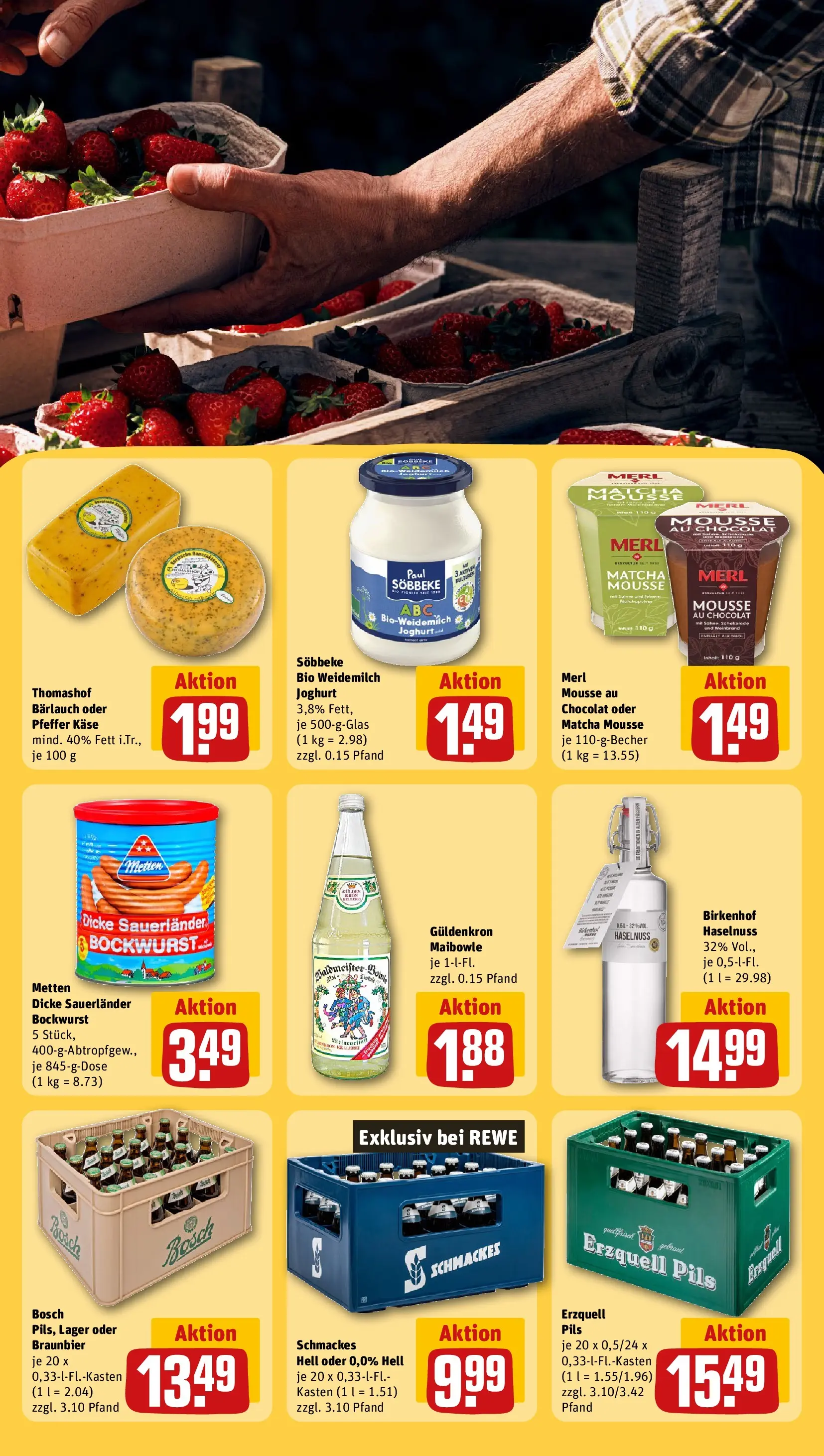 REWE Prospekt ab 27.04.2026 zum Blättern » Angebote | Seite: 25 | Produkte: Dicke sauerlander bockwurst, Schokolade, Pils, Sahne