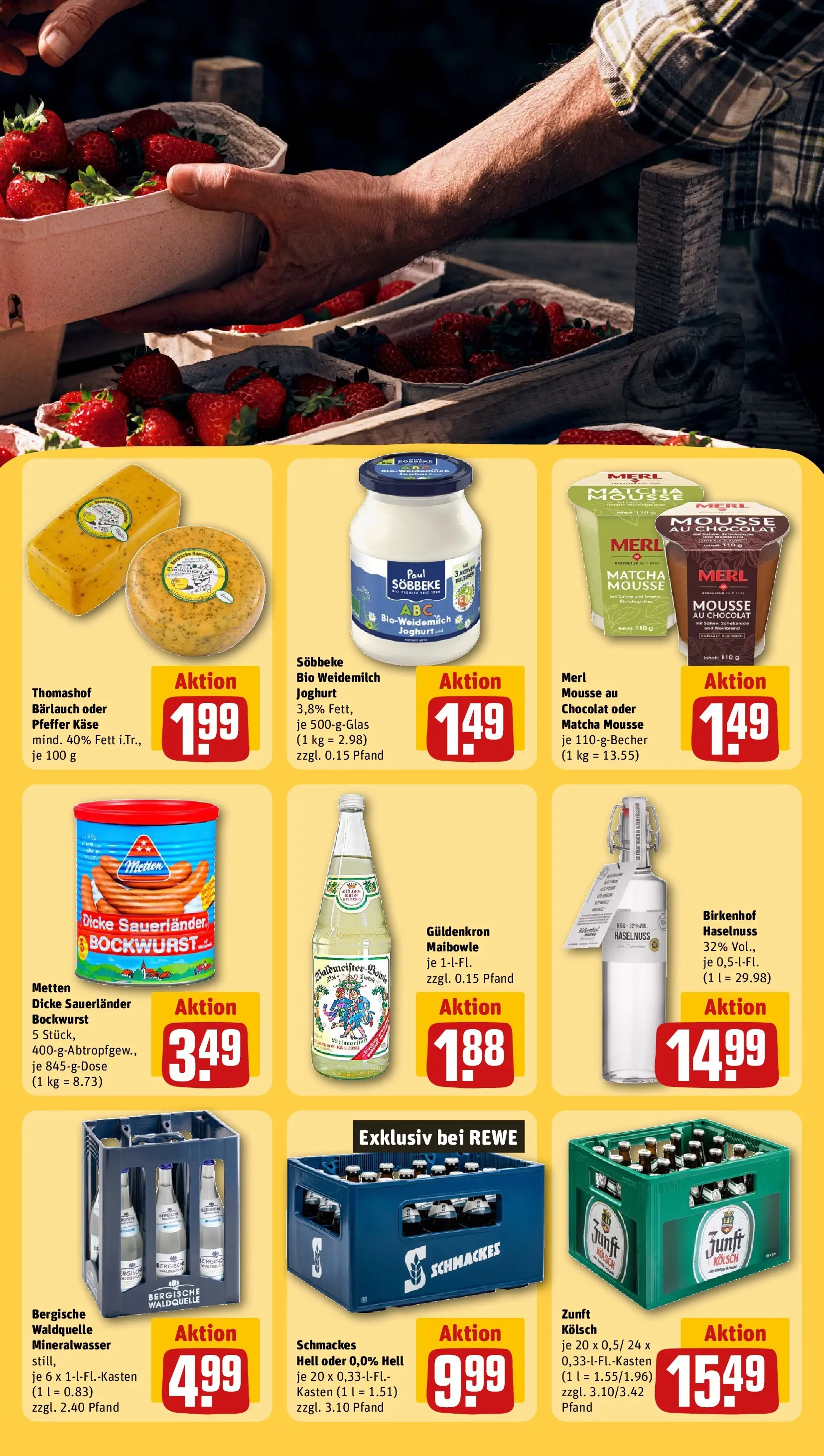 REWE Prospekt ab 27.04.2026 zum Blättern » Angebote | Seite: 25 | Produkte: Bockwurst, Käse, Schokolade, Pfeffer