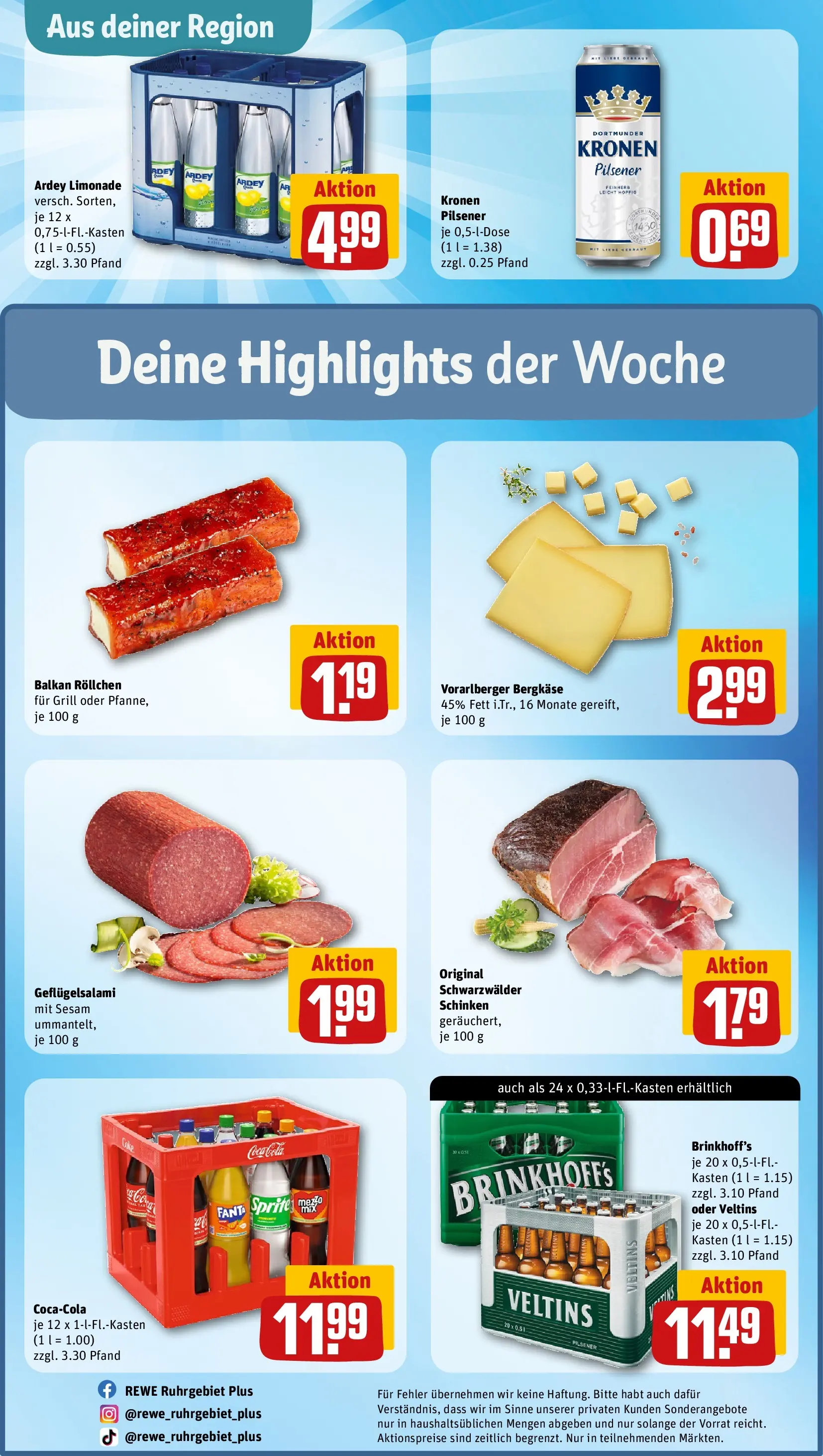 REWE Prospekt ab 27.04.2026 zum Blättern » Angebote | Seite: 29 | Produkte: Fanta, Cola, Limonade, Schinken