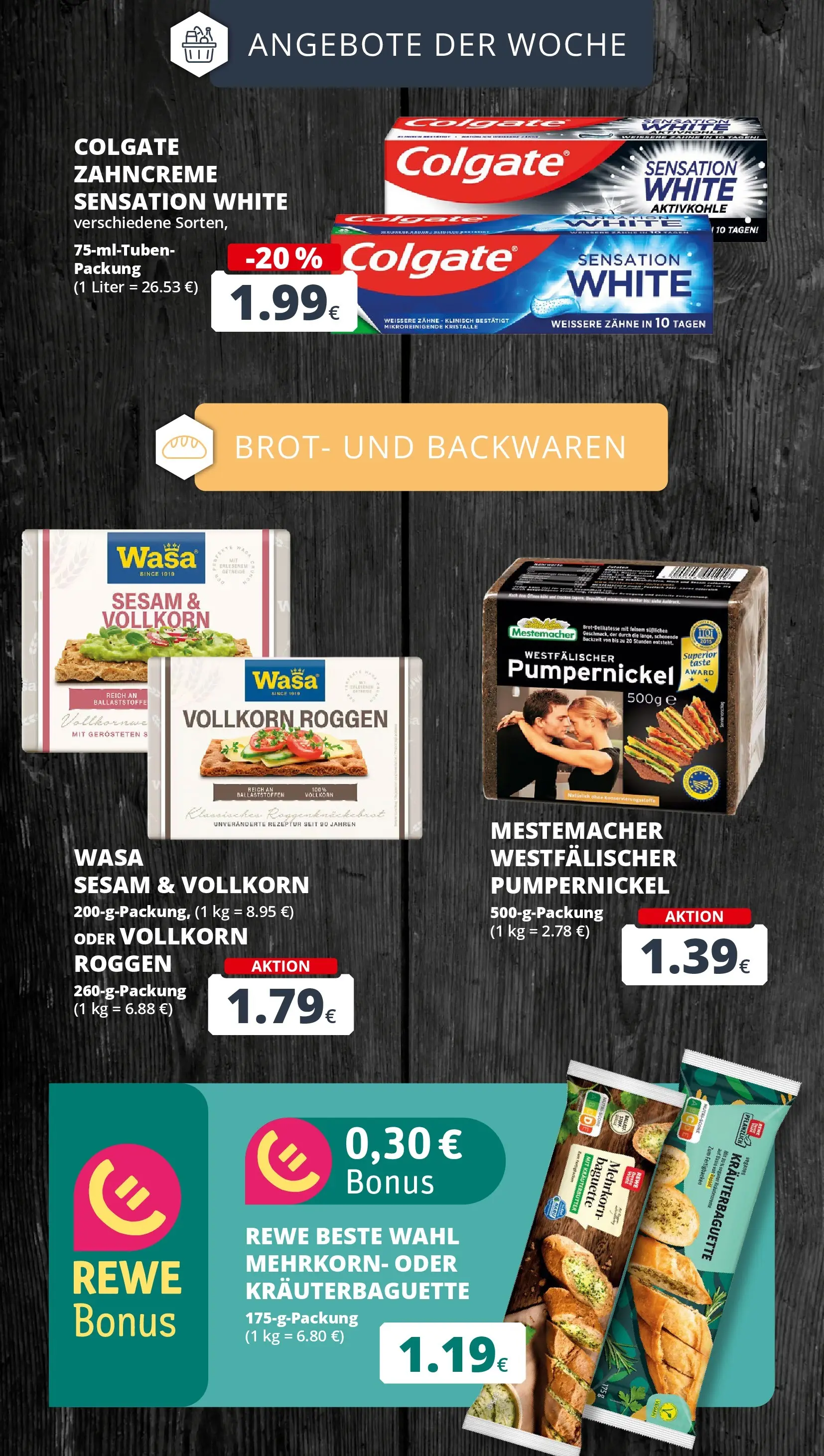 REWE Prospekt ab 27.04.2026 zum Blättern » Angebote | Seite: 7 | Produkte: Rapsöl, Baguette, Kräuterbutter, Brot