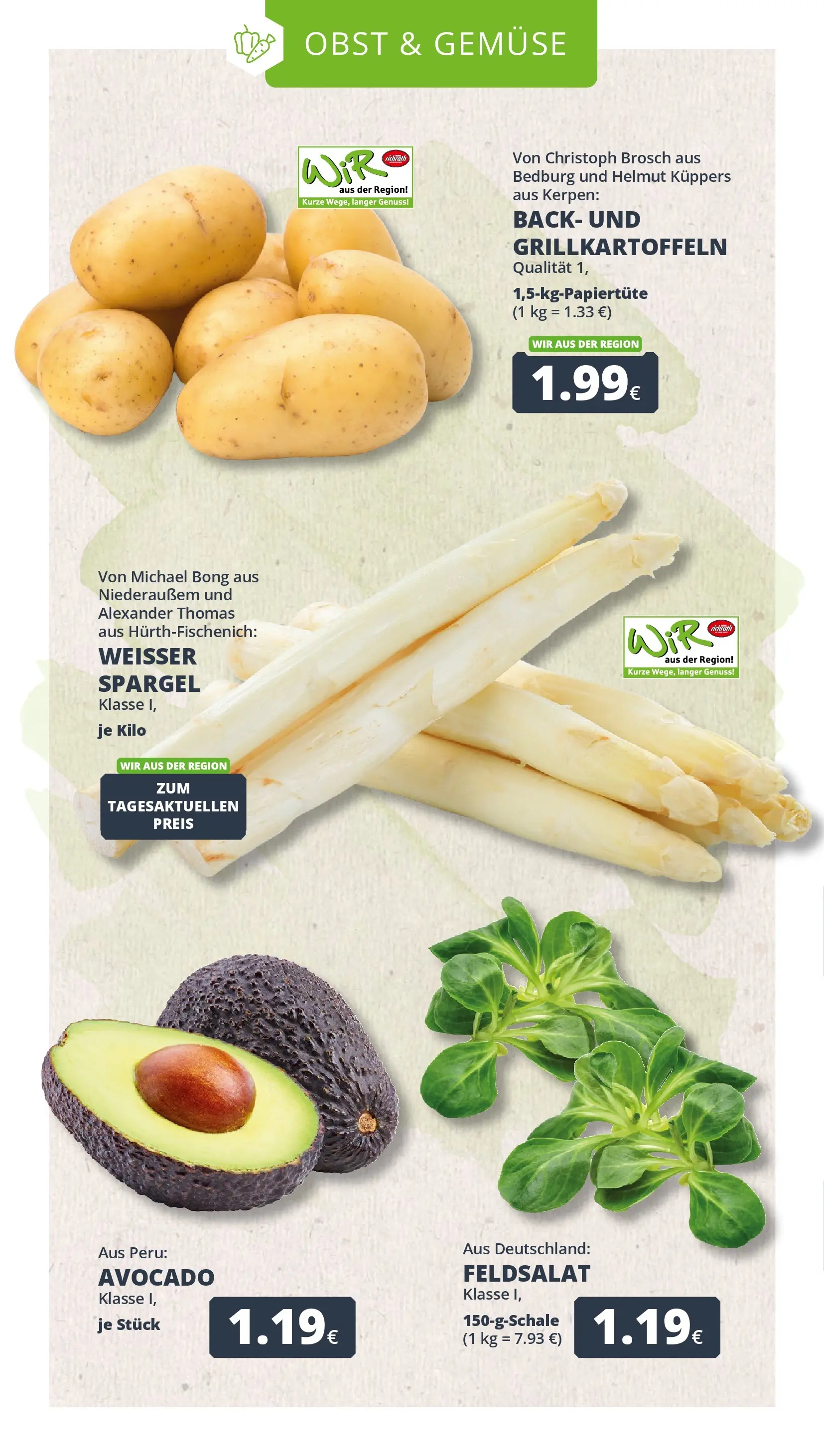 REWE Prospekt ab 27.04.2026 zum Blättern » Angebote | Seite: 9 | Produkte: Spargel, Avocado, Gemüse, Obst