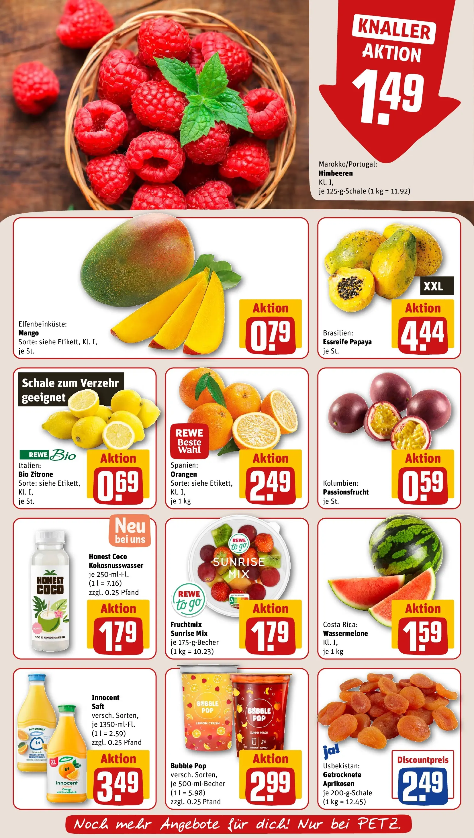 REWE Prospekt ab 27.04.2026 zum Blättern » Angebote | Seite: 6 | Produkte: Orangen, Zitrone, Mango, Saft