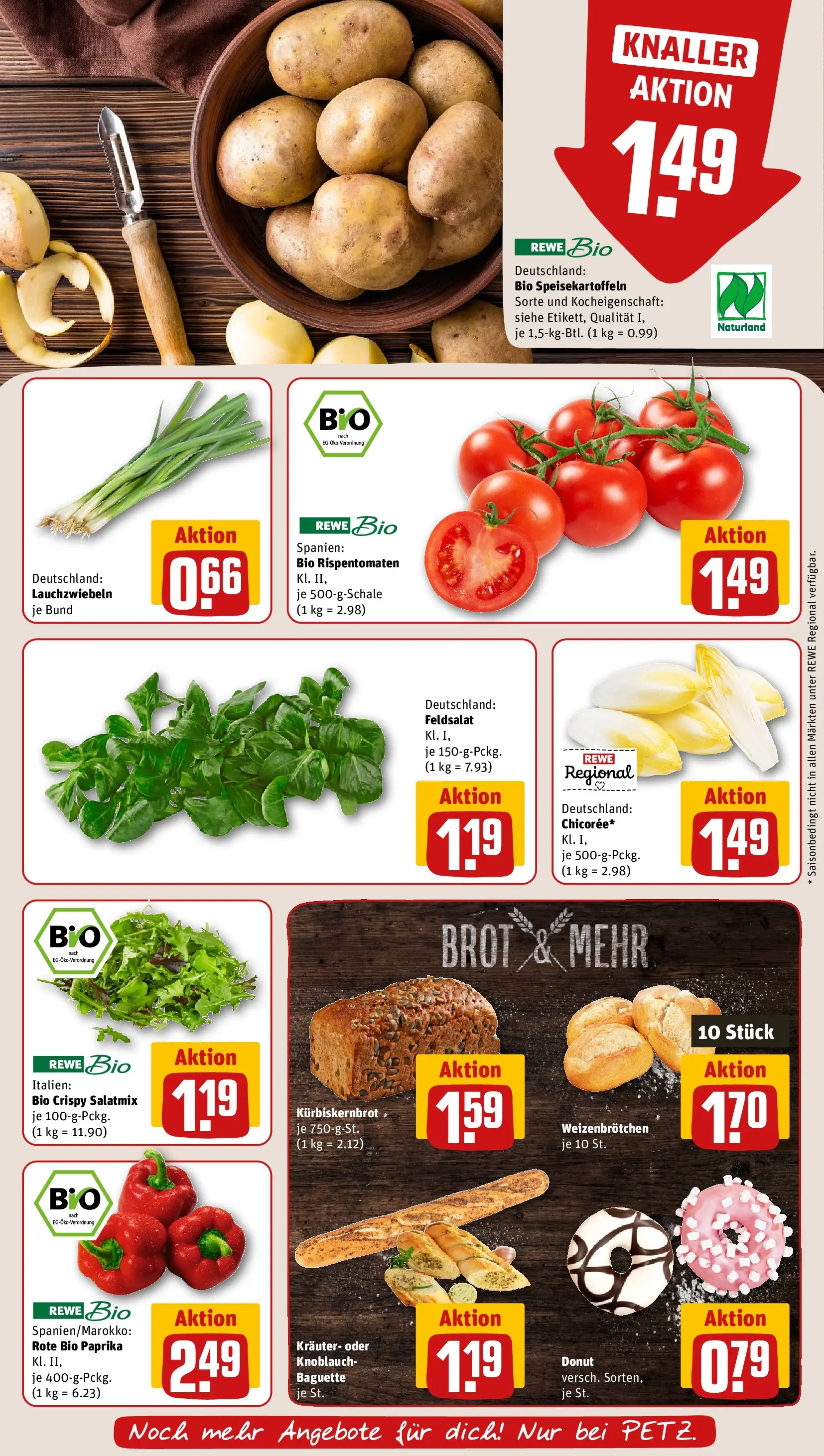 REWE Prospekt ab 27.04.2026 zum Blättern » Angebote | Seite: 7 | Produkte: Baguette, Paprika, Knoblauch, Brot