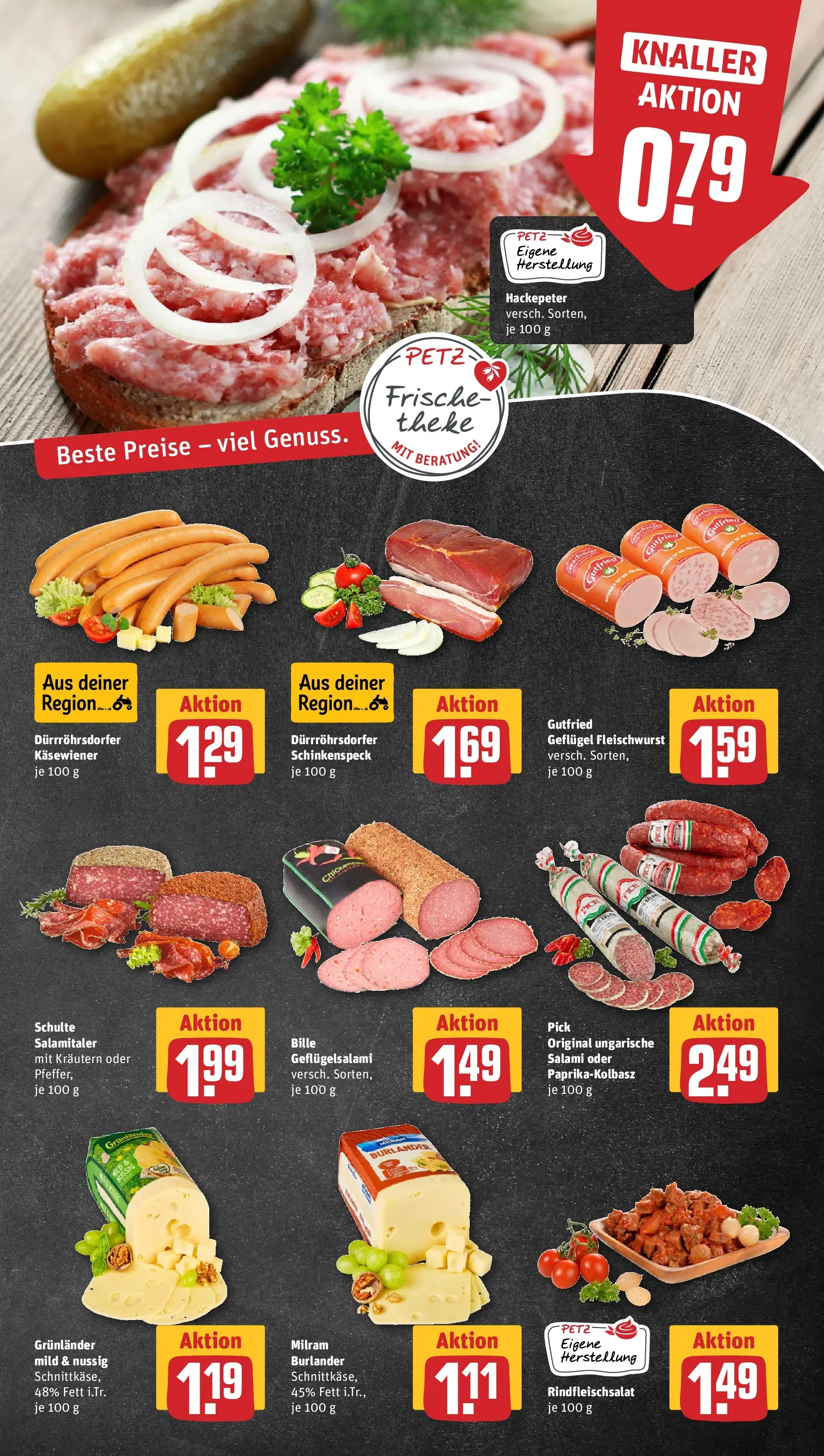REWE Prospekt ab 27.04.2026 zum Blättern » Angebote | Seite: 9 | Produkte: Theke, Grunlander, Milram, Salami