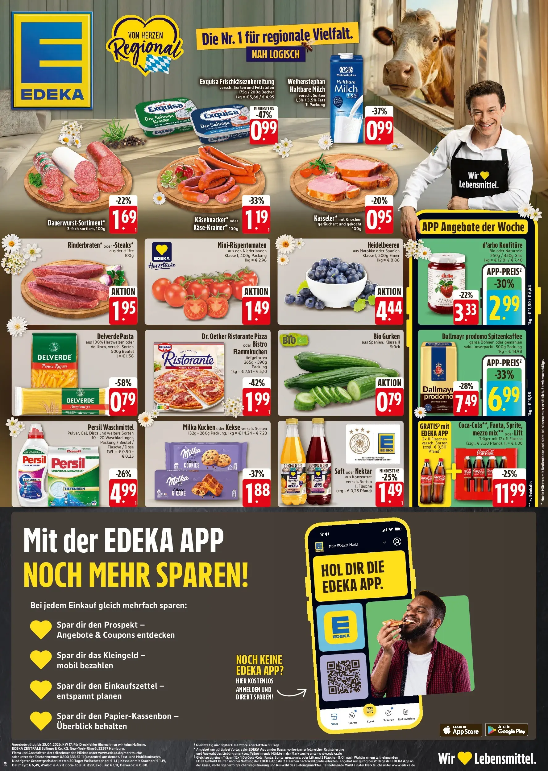 Edeka prospekt Vohburg	 (ab 22.04.2026) » Angebote Online | Seite: 1 | Produkte: Ristorante, Cola, Exquisa, Persil