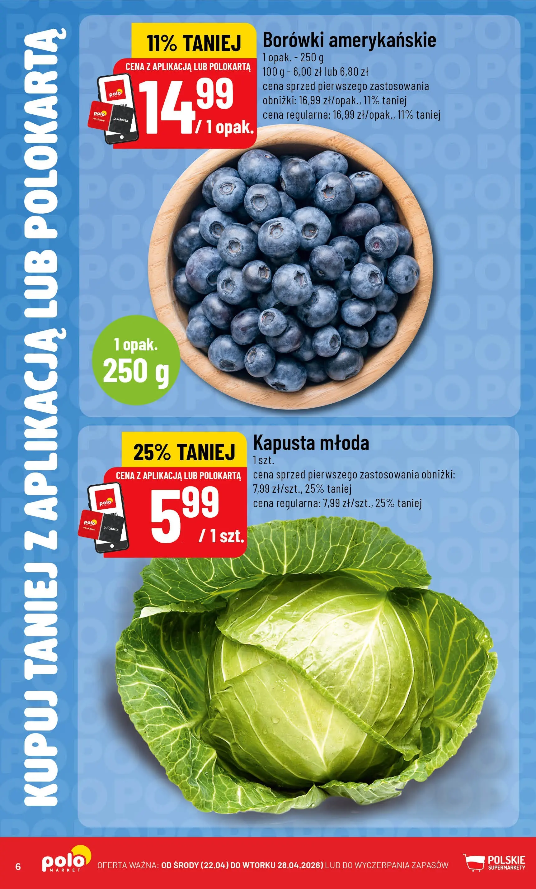 Nowa POLOmarket gazetka od jutra 22.04.2026 | Strona: 6 | Produkty: Kapusta