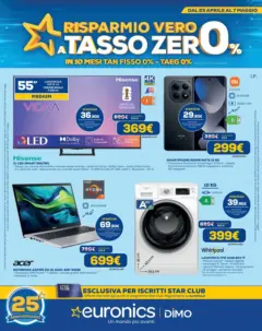 Anteprima del volantino Euronics - Risparmio vero il tasso 0 valido a partire dal 22.04.2026
