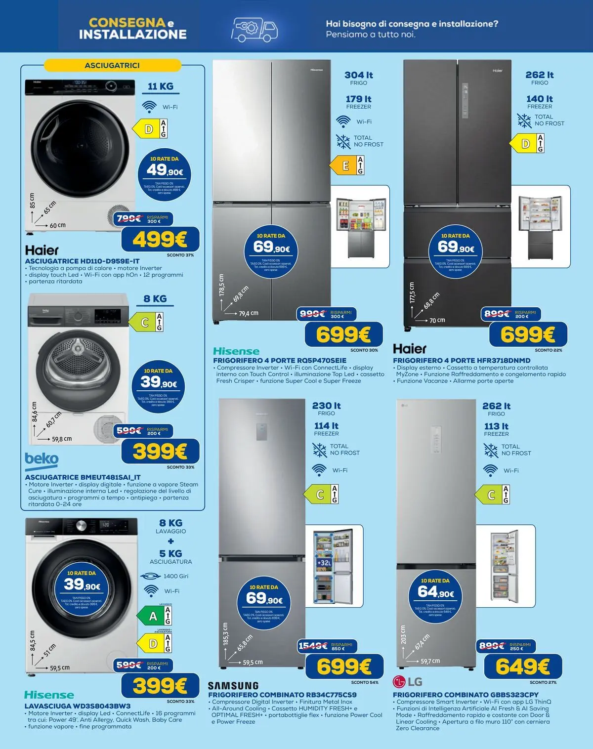 Nuovo Euronics volantino Risparmio vero il tasso 0 dal 23/04/2026 > offerte anteprima 🛍️ | Pagina: 3 | Prodotti: Lavasciuga, Top, Frigorifero combinato, Samsung