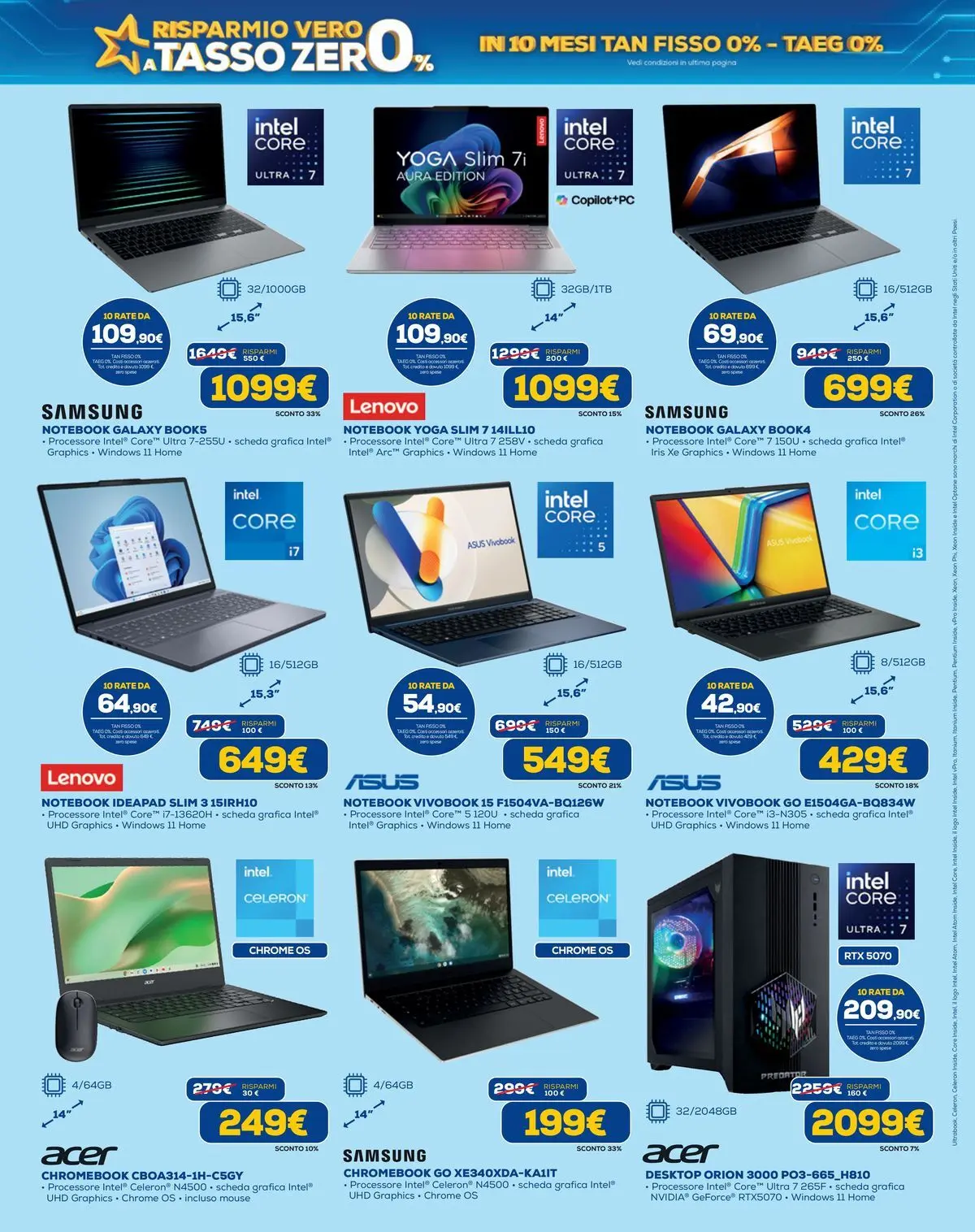 Nuovo Euronics volantino Risparmio vero il tasso 0 dal 23/04/2026 > offerte anteprima 🛍️ | Pagina: 8 | Prodotti: Notebook, Samsung