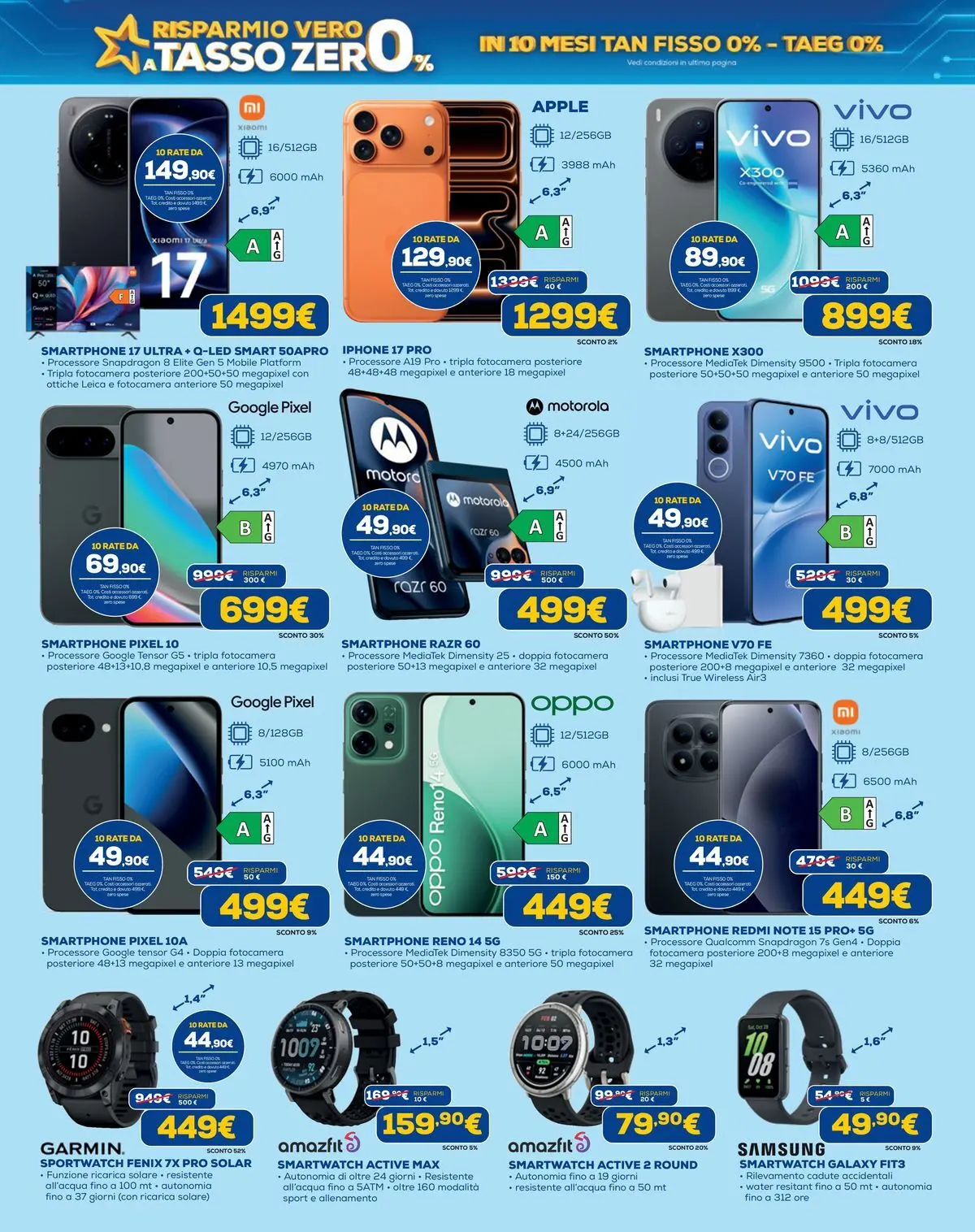 Nuovo Euronics volantino Risparmio vero il tasso 0 dal 23/04/2026 > offerte anteprima 🛍️ | Pagina: 10 | Prodotti: Mobile, Iphone, Fotocamera, Samsung