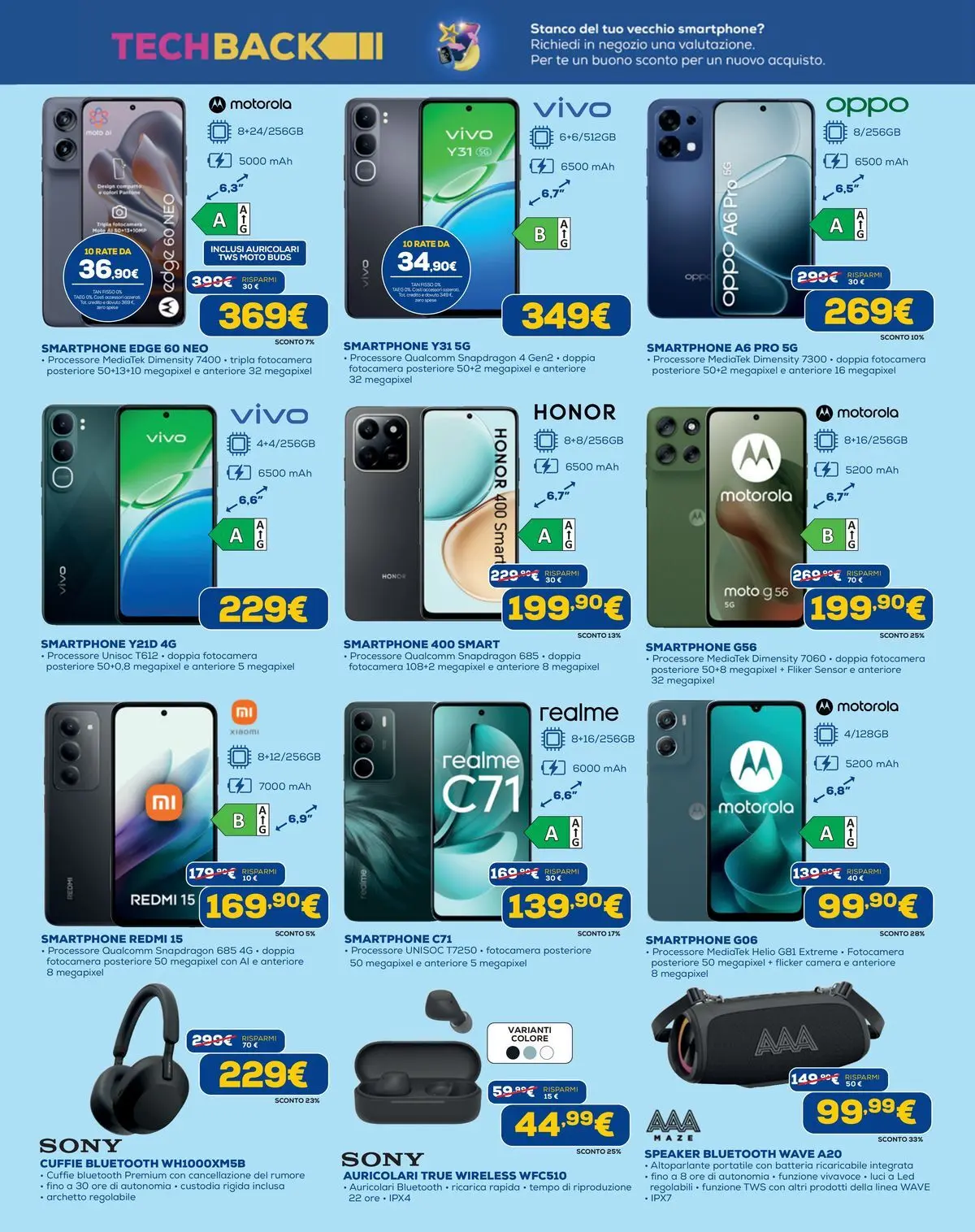 Nuovo Euronics volantino Risparmio vero il tasso 0 dal 23/04/2026 > offerte anteprima 🛍️ | Pagina: 11 | Prodotti: Auricolari, Tè, Smartphone, Batteria