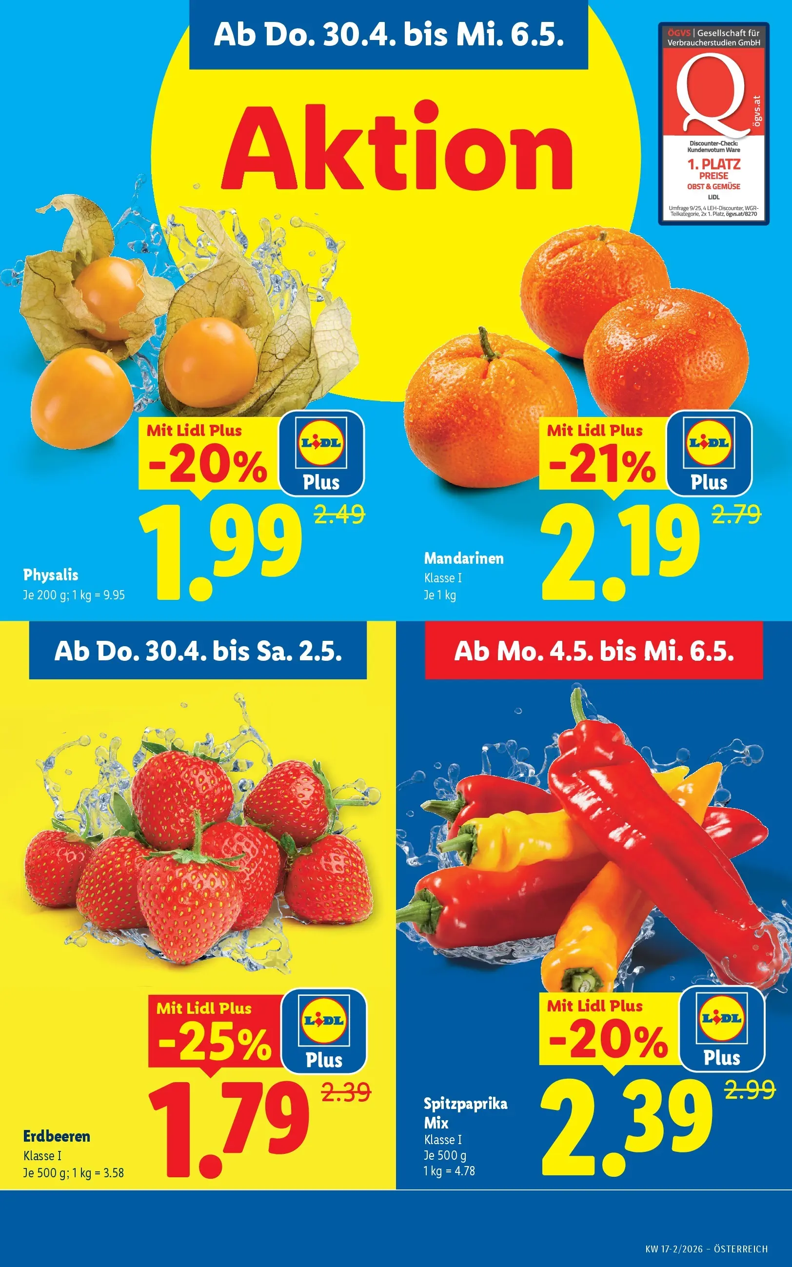 Lidl - Lidl ab 29.04.2026 - Angebote ab donnerstag | Seite: 3 | Produkte: Erdbeeren, Mandarinen, Gemüse, Obst