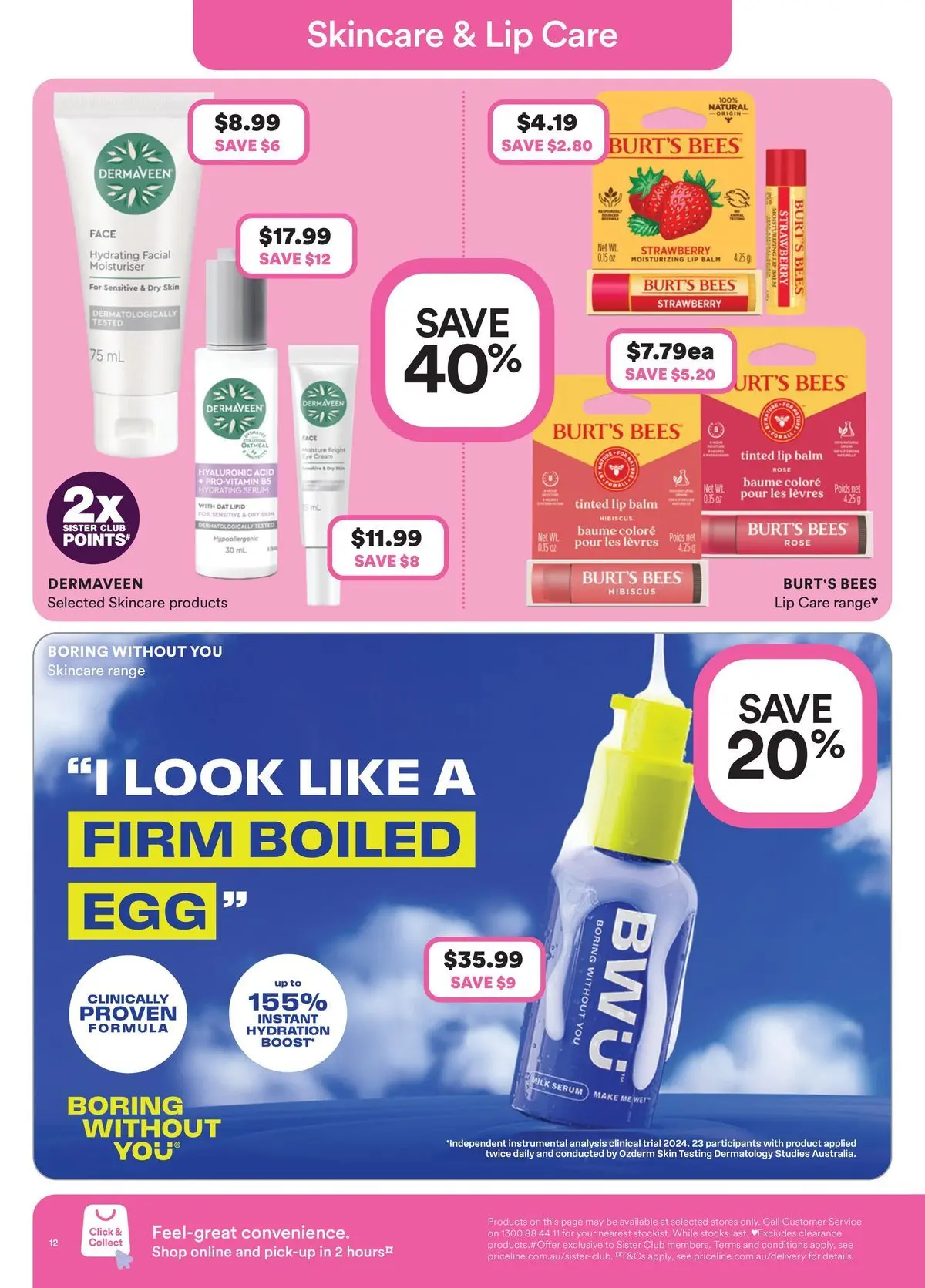 Priceline Pharmacy catalogue Morayfield - 23/04/2026 > weekly / monthly specials | Page: 12 | Products: Milk, Moisturiser, Cream, Lip care