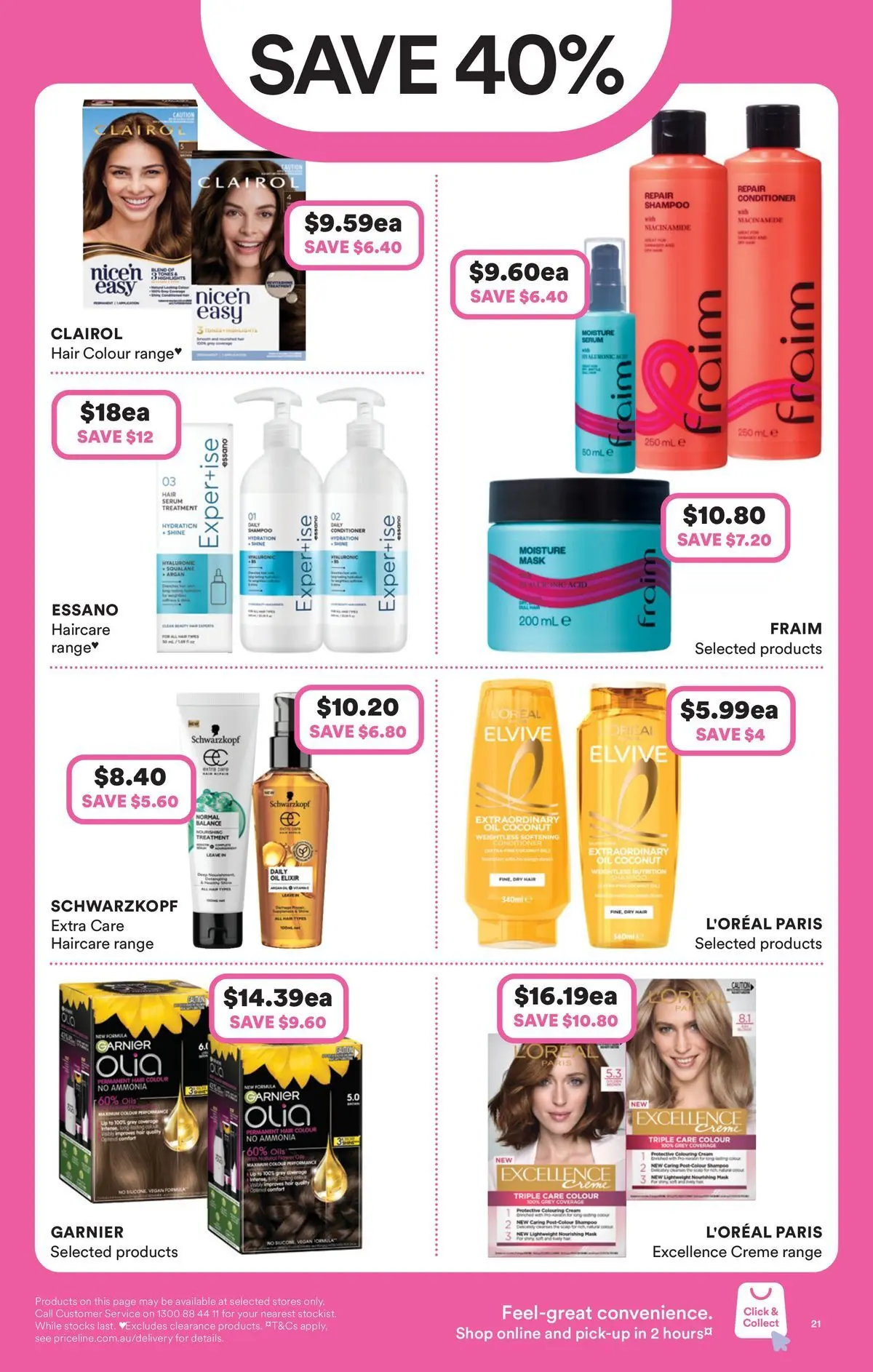 Priceline Pharmacy catalogue Morayfield - 23/04/2026 > weekly / monthly specials | Page: 21 | Products: Shampoo, Hair colour, Mask, Treatment