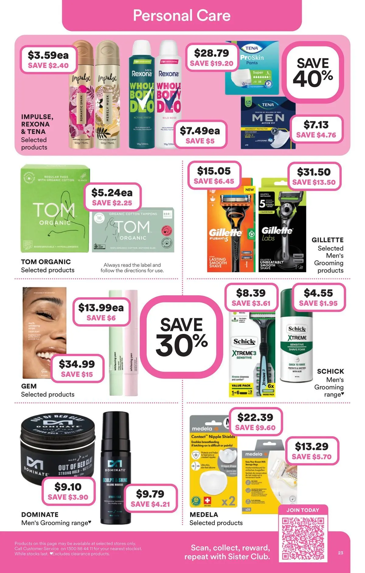 Priceline Pharmacy catalogue Morayfield - 23/04/2026 > weekly / monthly specials | Page: 23 | Products: Pants, Tampons, Bed