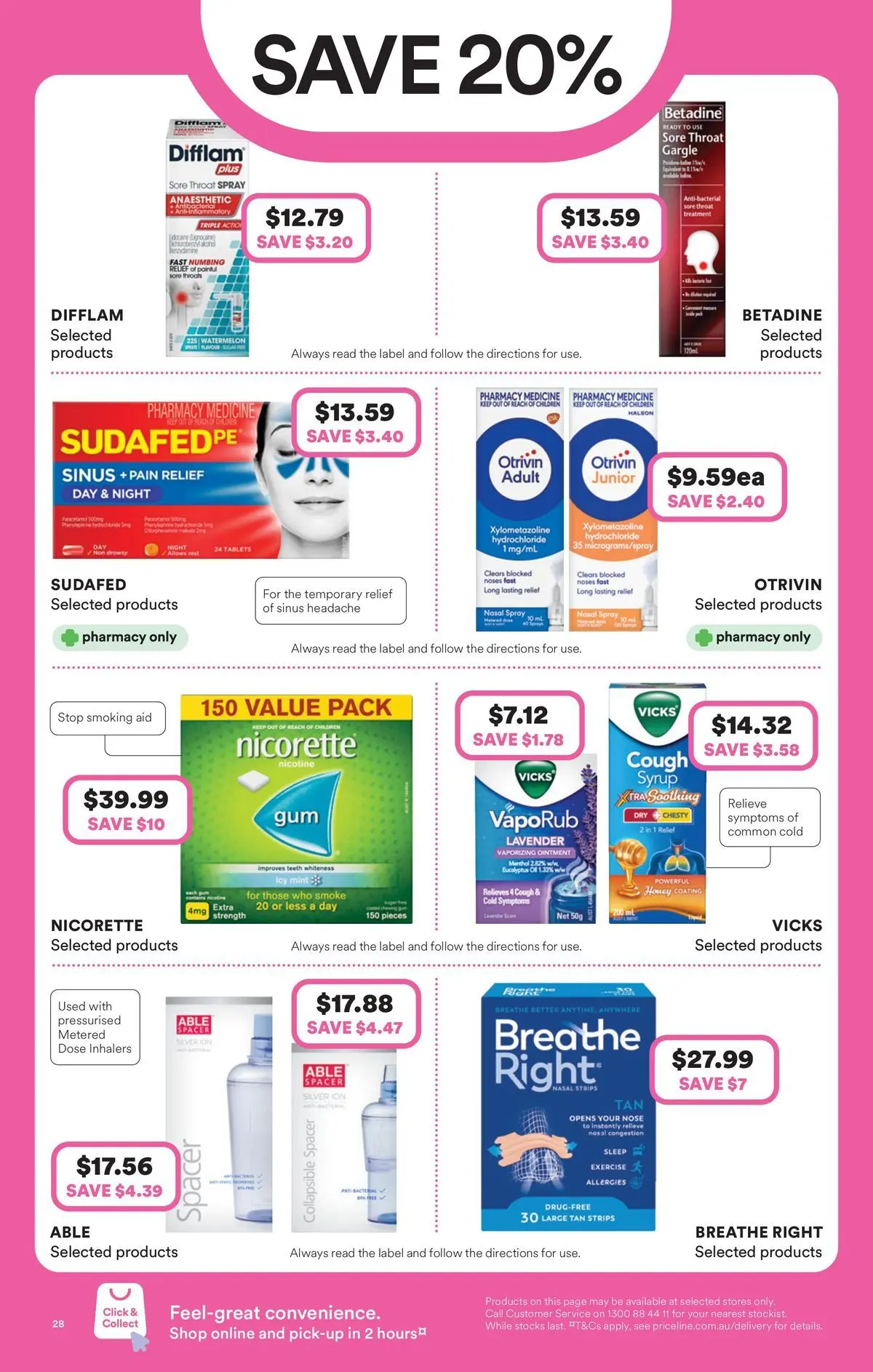 Priceline Pharmacy catalogue Morayfield - 23/04/2026 > weekly / monthly specials | Page: 28 | Products: VapoRub, Sinus, Treatment, Tablets