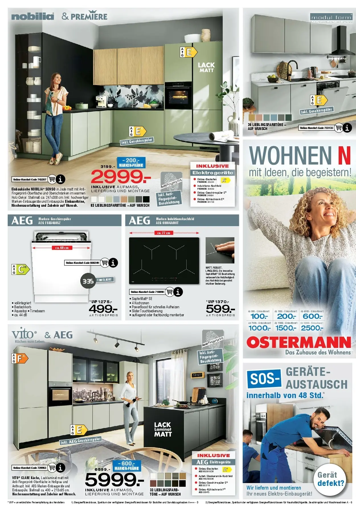 Ostermann Neue Möbel wirken Wunder (ab 02.05.2026) zum Blättern | Seite: 9 | Produkte: AEG, Geschirrspüler, Einbauküche, Backofen