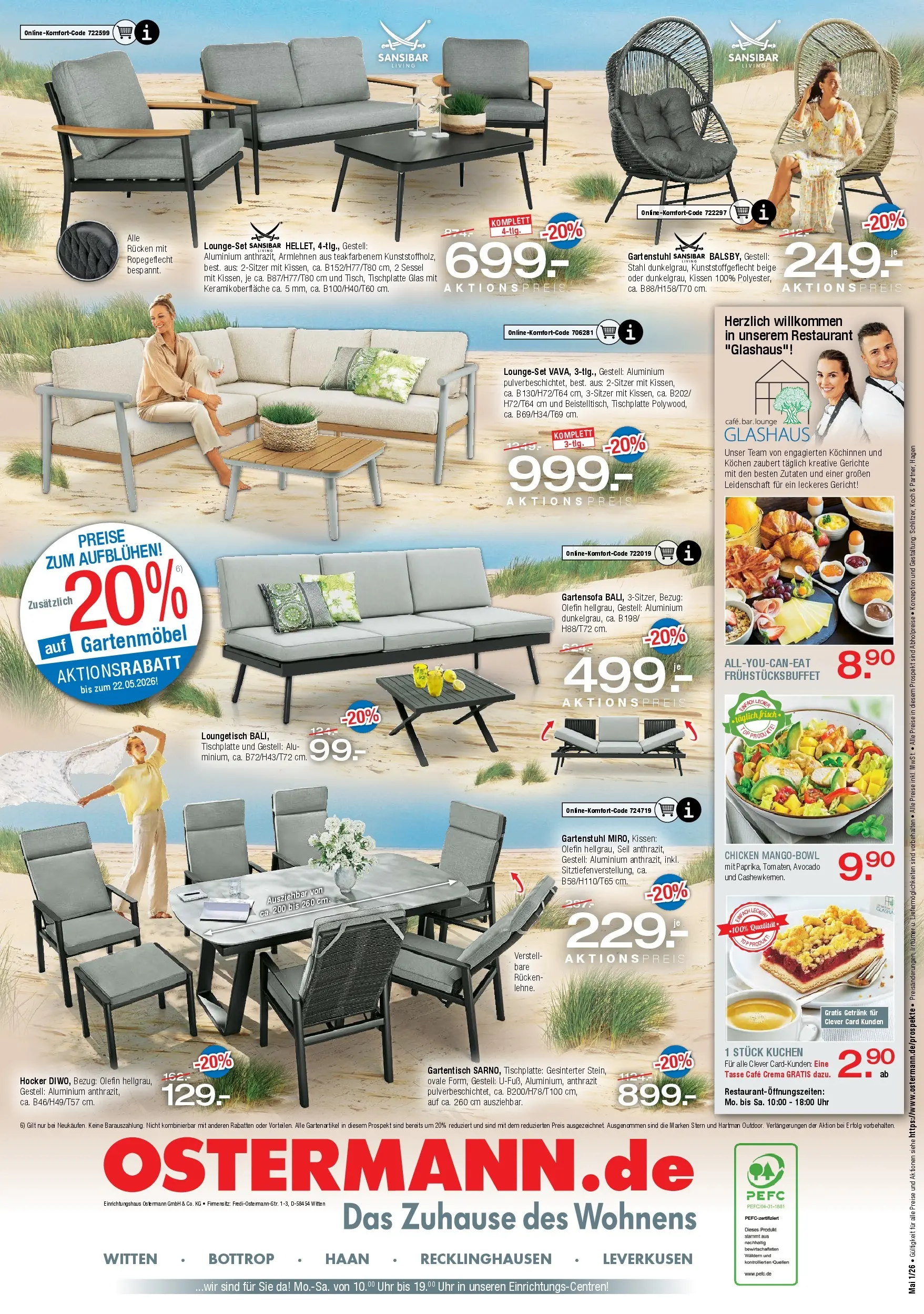 Ostermann Neue Möbel wirken Wunder (ab 02.05.2026) zum Blättern | Seite: 11 | Produkte: Hocker, Gartenmöbel, Avocado, Kuchen