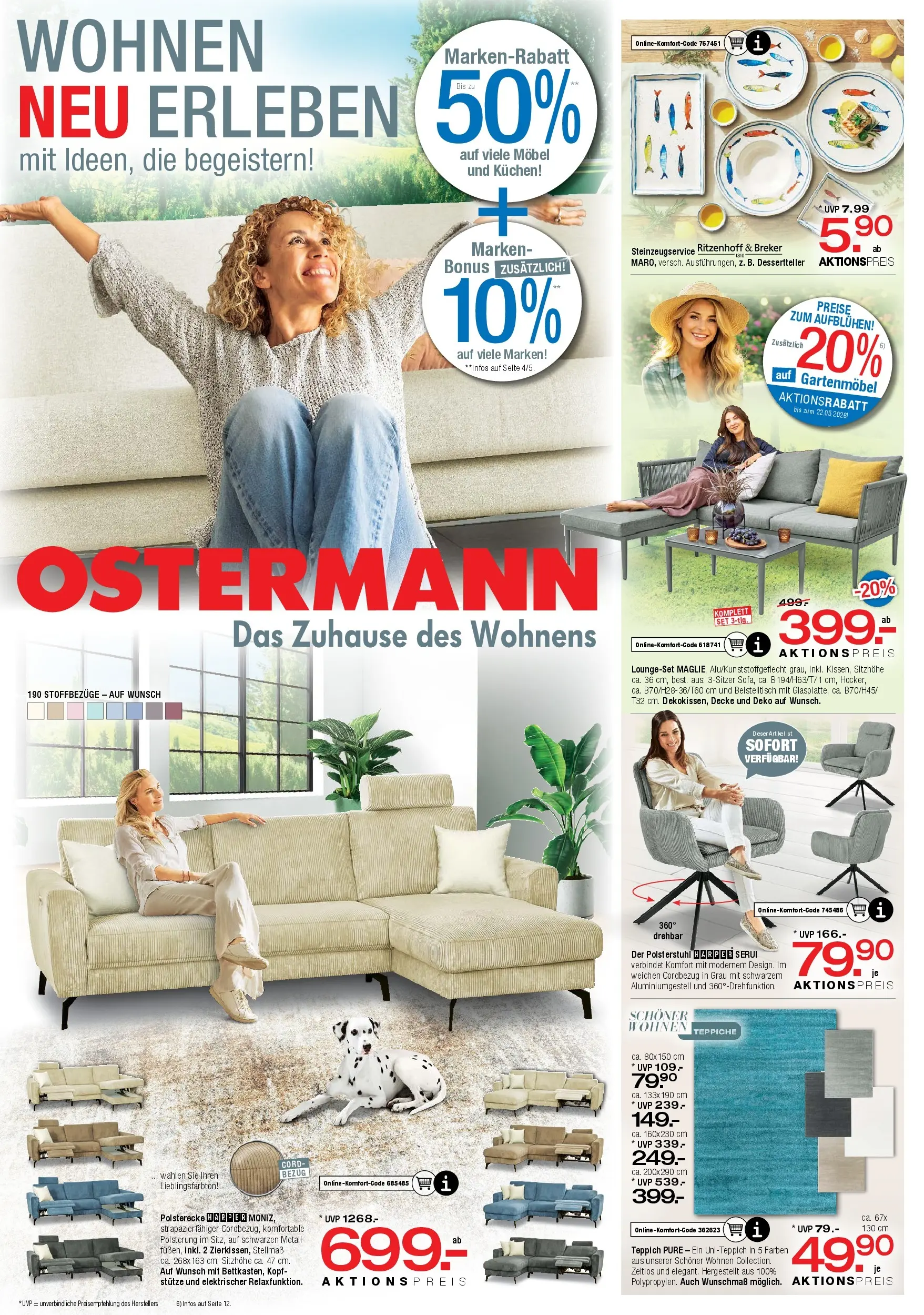 Ostermann Neue Möbel wirken Wunder (ab 02.05.2026) zum Blättern | Seite: 12 | Produkte: Beistelltisch, Gartenmöbel, Teppich, Kuchen