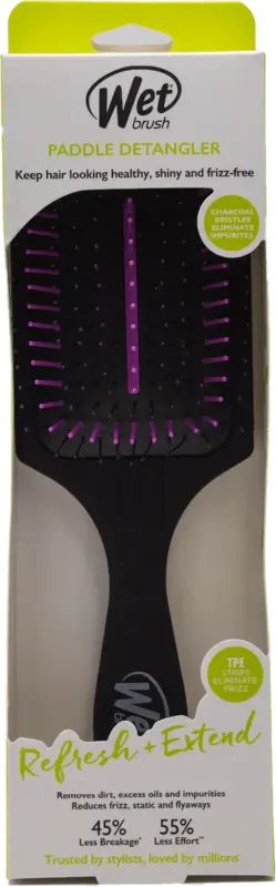 Perie de păr paddle infuzată cu cărbune