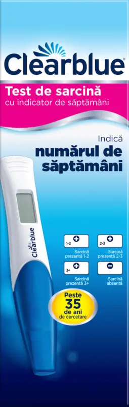 Test de sarcină digital cu indicator de săptăm&acirc;ni
