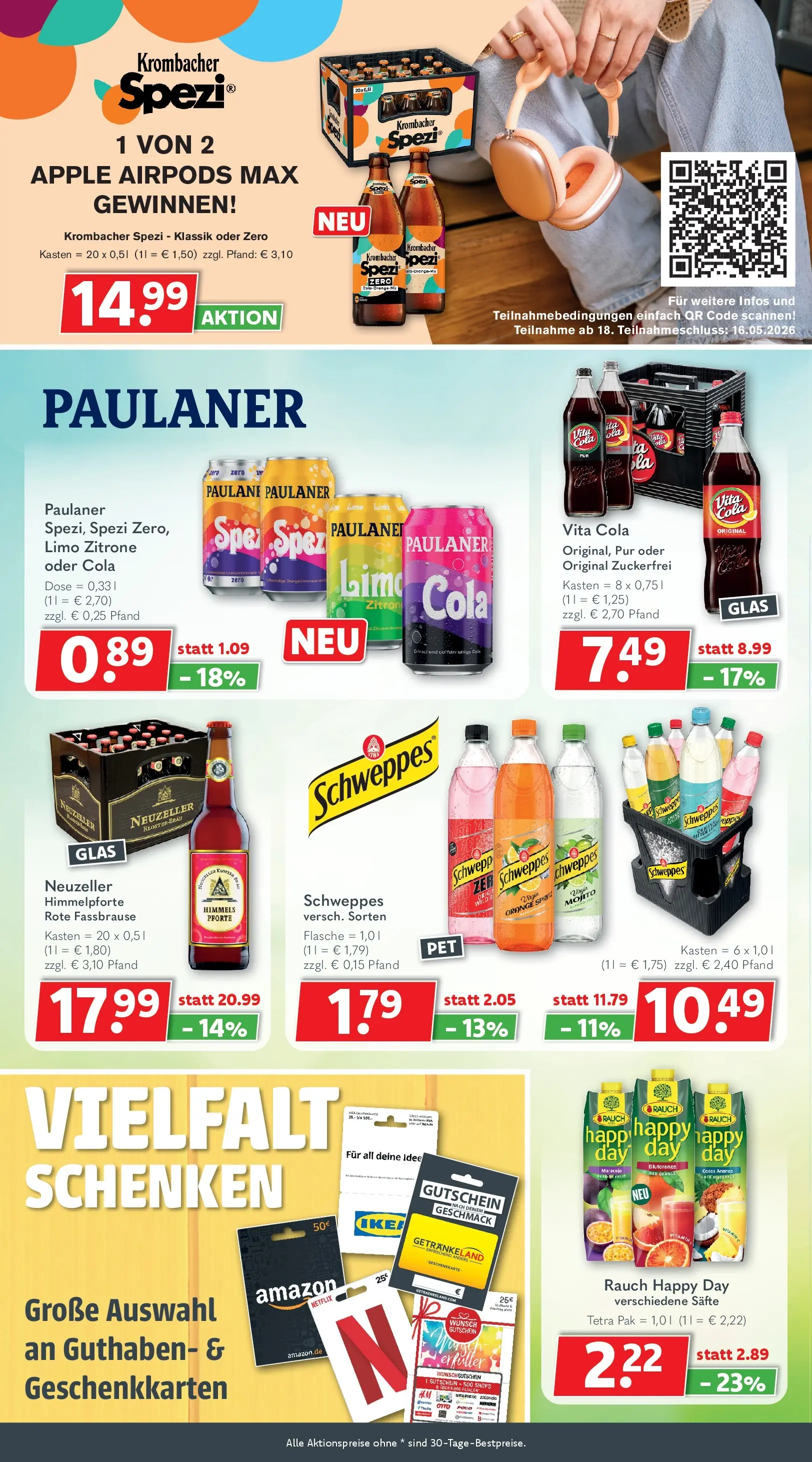 Getränkeland Getränkeangebote  Sandesneben, Ahrensburg  (ab 27.04.2026) zum Blättern | Seite: 5 | Produkte: Airpods, Ananas, Vita cola, Krombacher