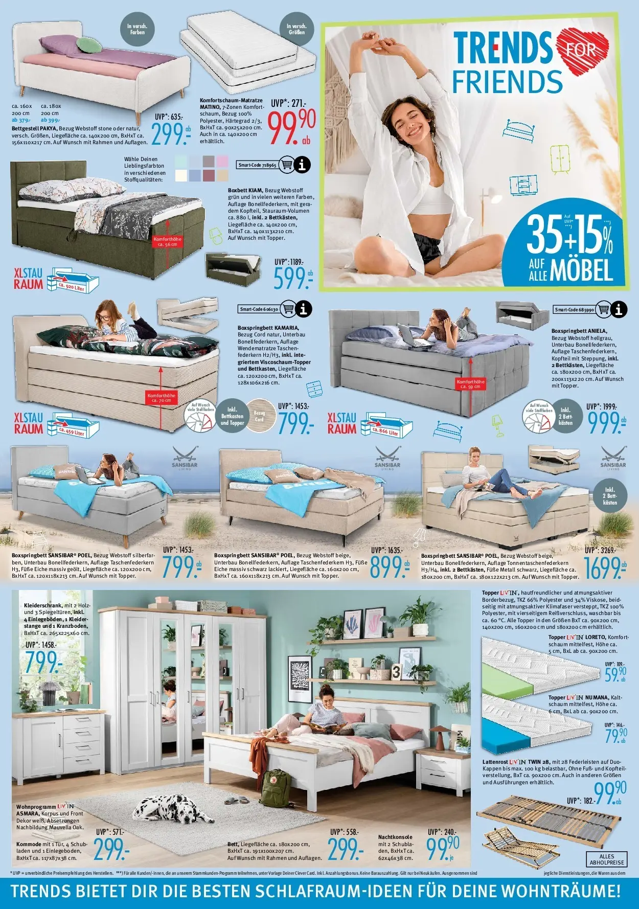 Trends Neue Möbel wirken Wunder (ab 02.05.2026) zum Blättern | Seite: 4 | Produkte: Top, Kommode, Lattenrost, Boxspringbett