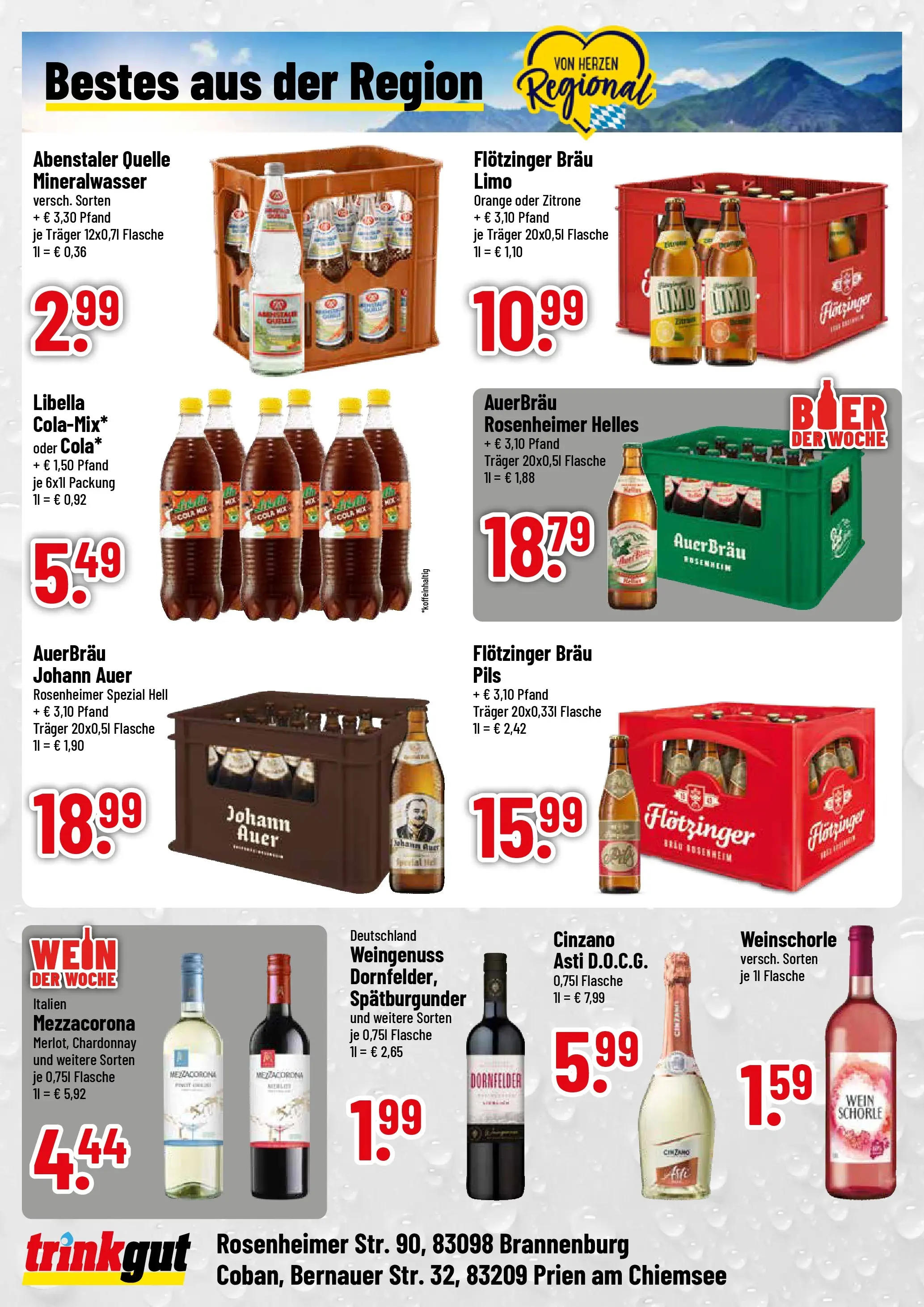 Trinkgut Prospekt Prien Am Chiemsee	 (ab 27.04.2026) » Angebote online | Seite: 4 | Produkte: Cola, Mineralwasser, Zitrone, Wein