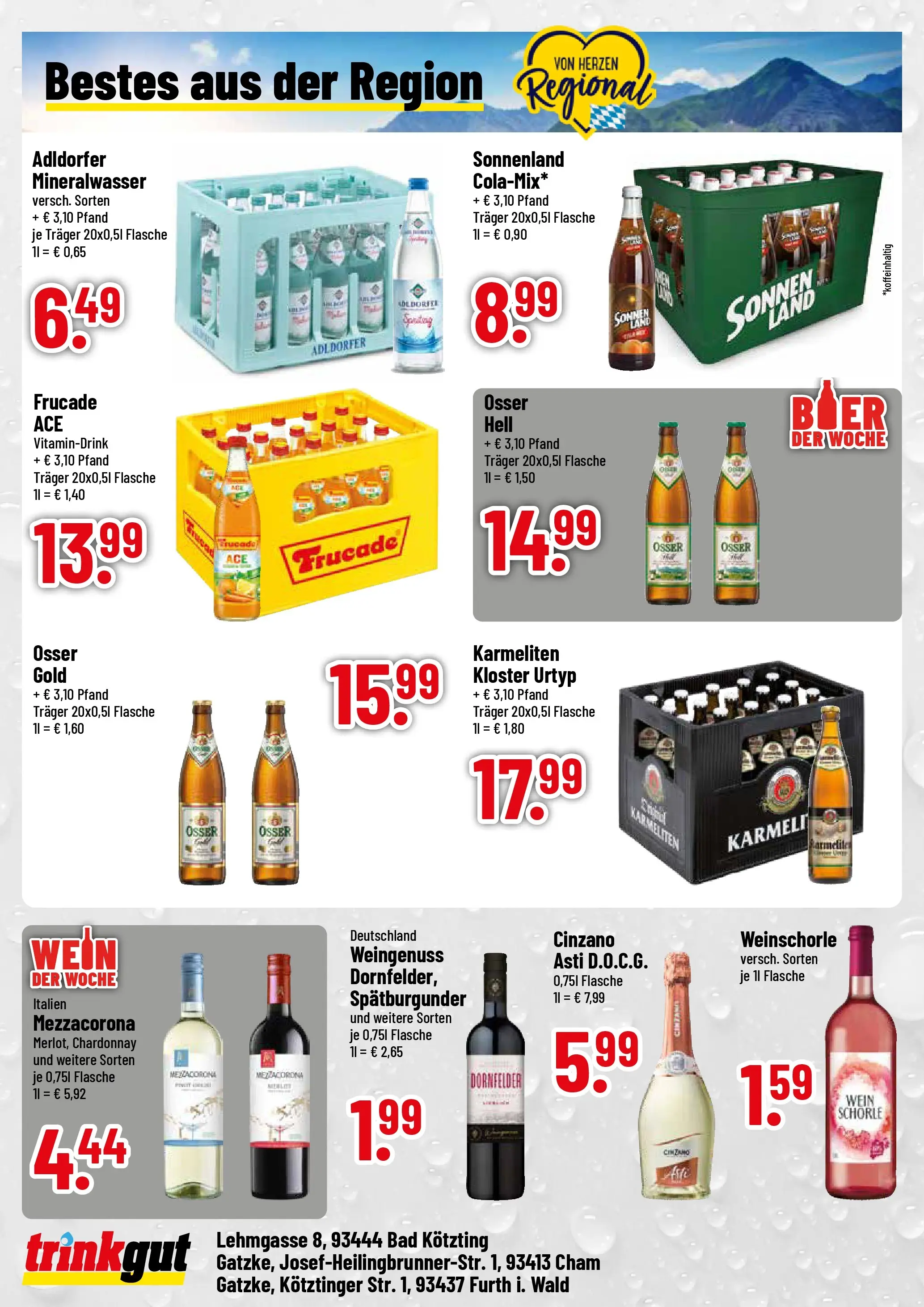 Trinkgut Prospekt Bad Kötzting	 (ab 27.04.2026) » Angebote online | Seite: 4 | Produkte: Bad, Mineralwasser, Weinschorle, Wein