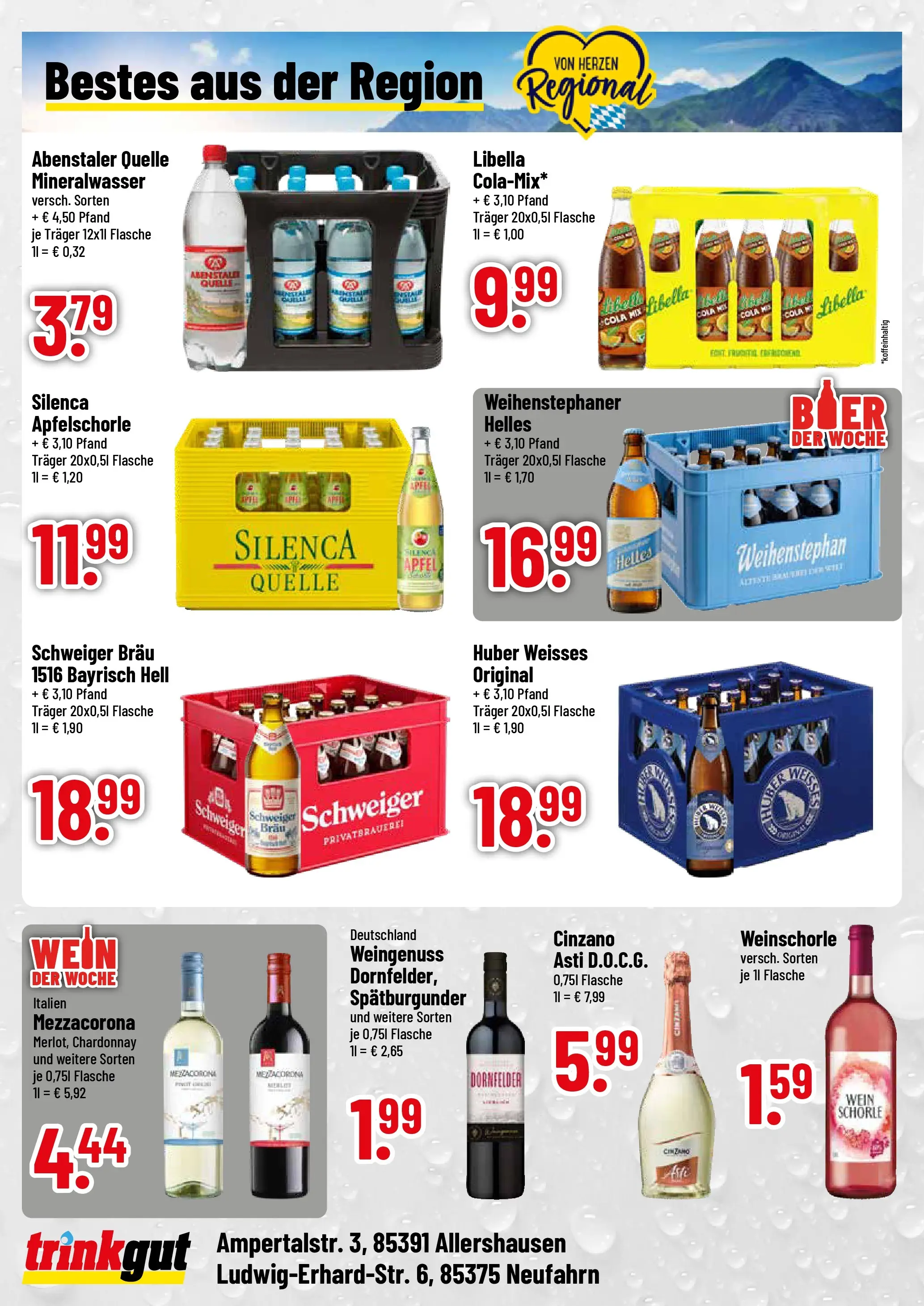 Trinkgut Prospekt Allershausen	 (ab 27.04.2026) » Angebote online | Seite: 4 | Produkte: Cola, Äpfel, Weinschorle, Wein