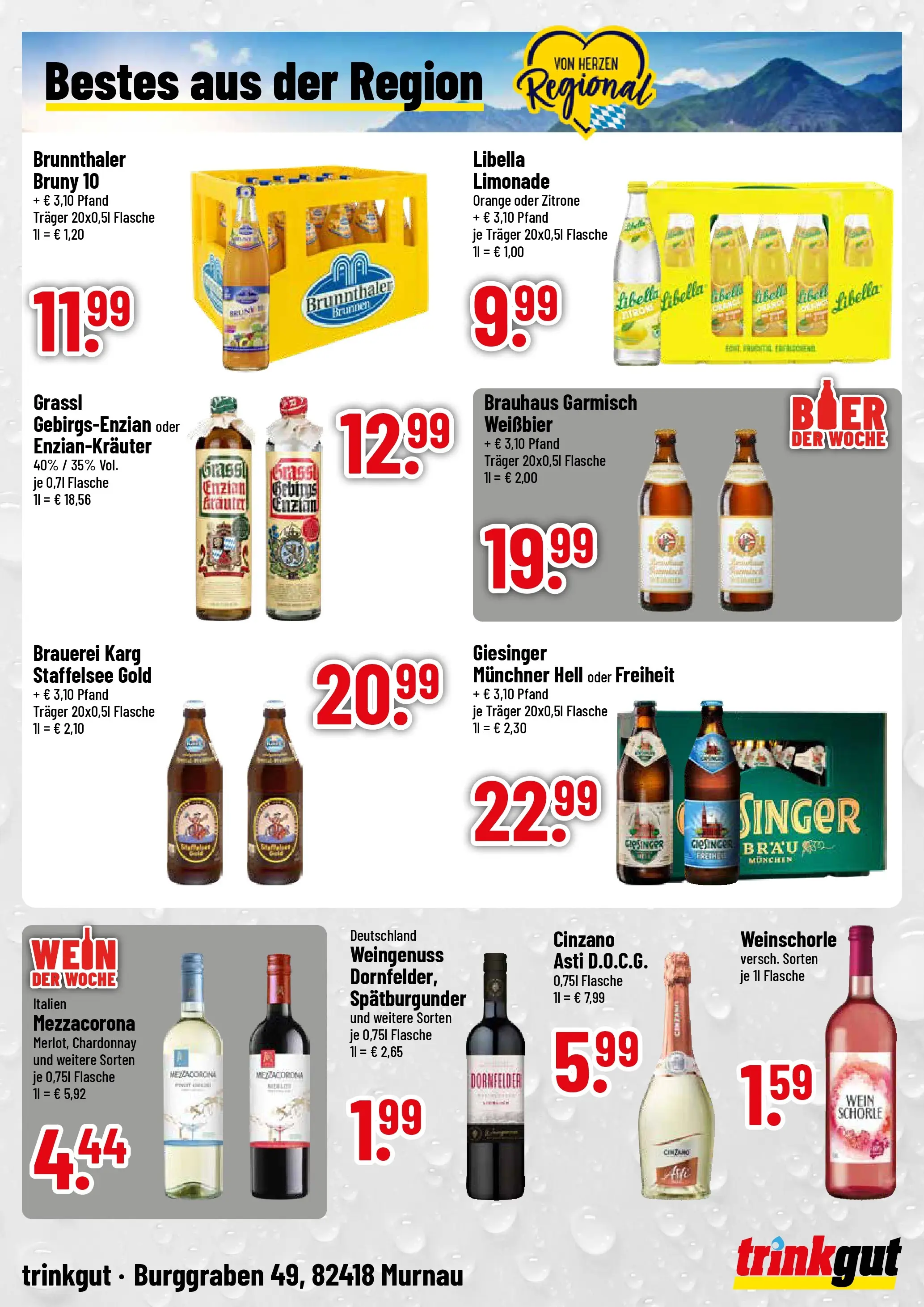 Trinkgut Prospekt Murnau	 (ab 27.04.2026) » Angebote online | Seite: 4 | Produkte: Weißbier, Limonade, Weinschorle, Hella
