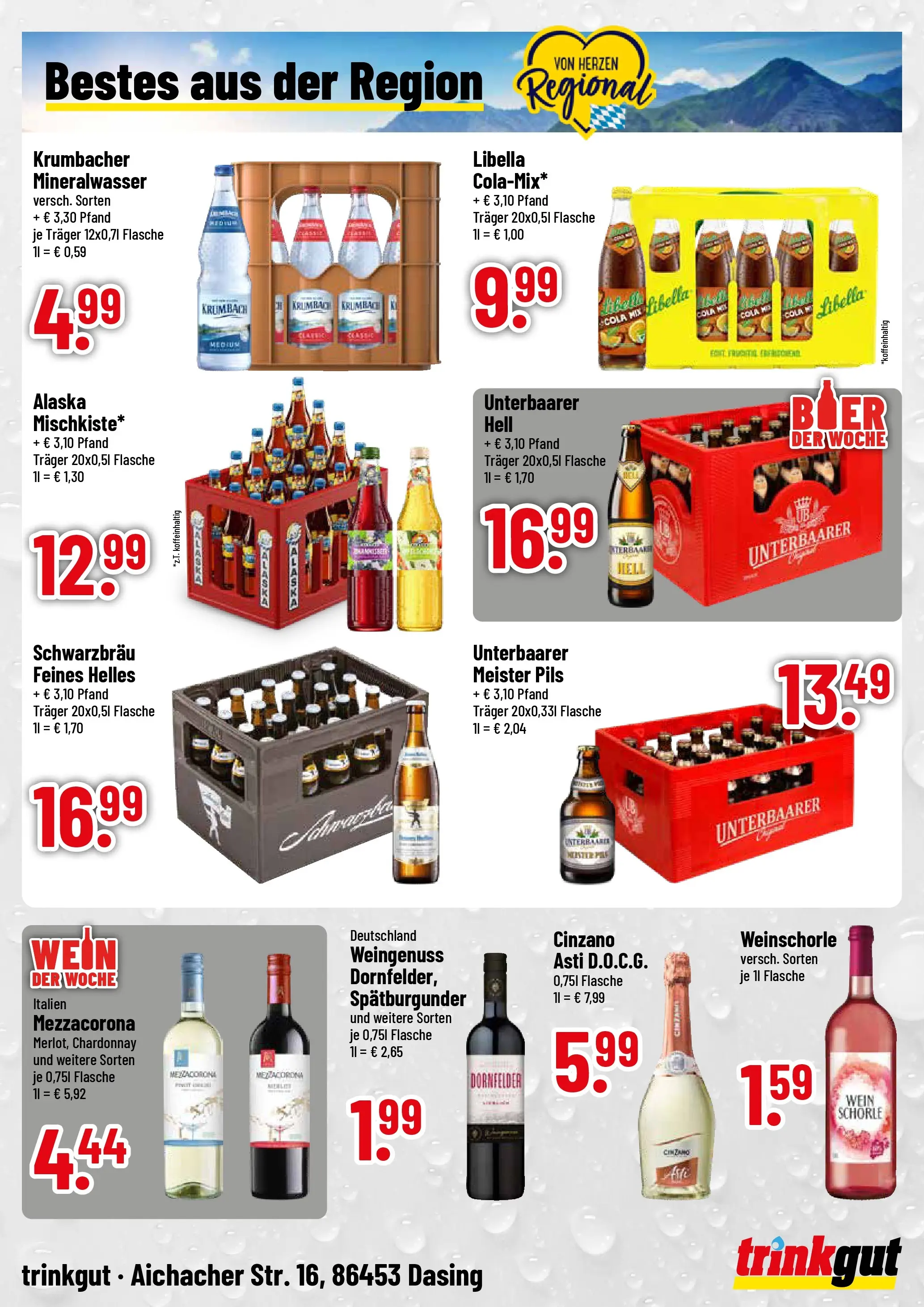 Trinkgut Prospekt Dasing	 (ab 27.04.2026) » Angebote online | Seite: 4 | Produkte: Pils, Mineralwasser, Weinschorle, Wein
