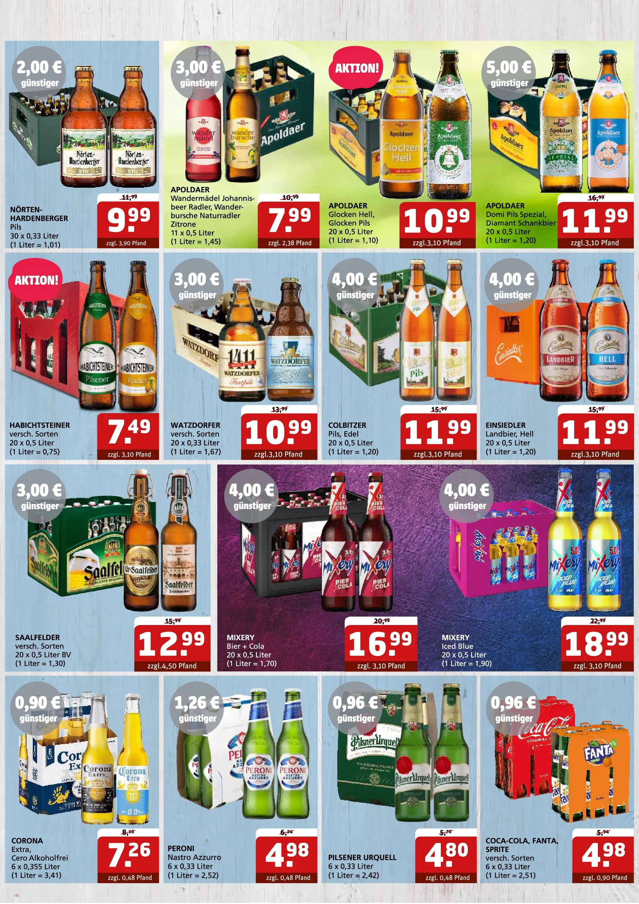 Angebote - Getränke Quelle: Getränkeangebote (ab 26.04.2026) zum Blättern | Seite: 3 | Produkte: Sprite, Cola, Bier, Mixery