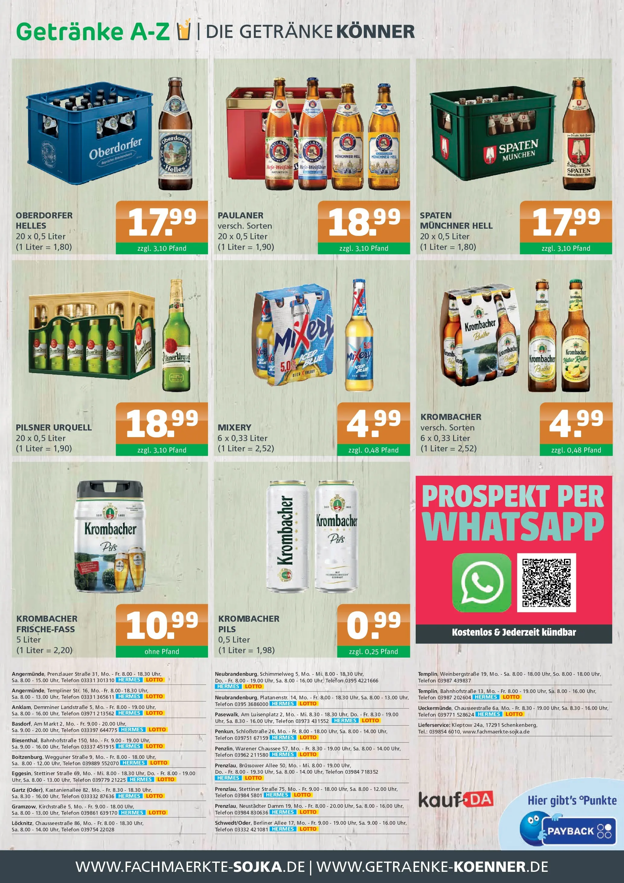 Angebote - Getränke A-Z: Getränkeangebote (ab 26.04.2026) zum Blättern | Seite: 4 | Produkte: Weißbier, Pilsner urquell, Mixery, Paulaner