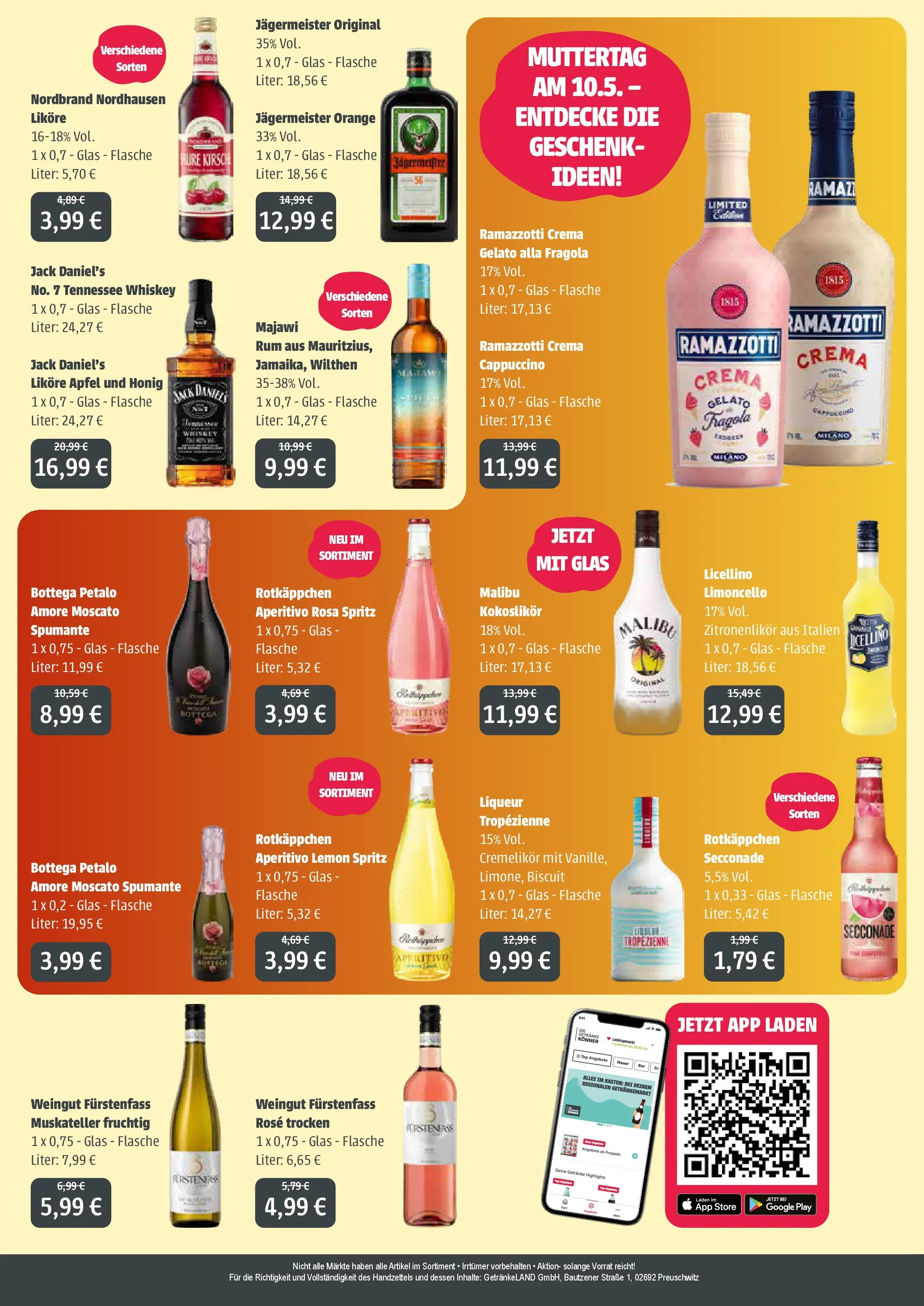 Angebote - GetränkeLand Mayer: Getränkeangebote (ab 26.04.2026) zum Blättern | Seite: 4 | Produkte: Top, Rum, Ramazzotti crema, Rotkäppchen