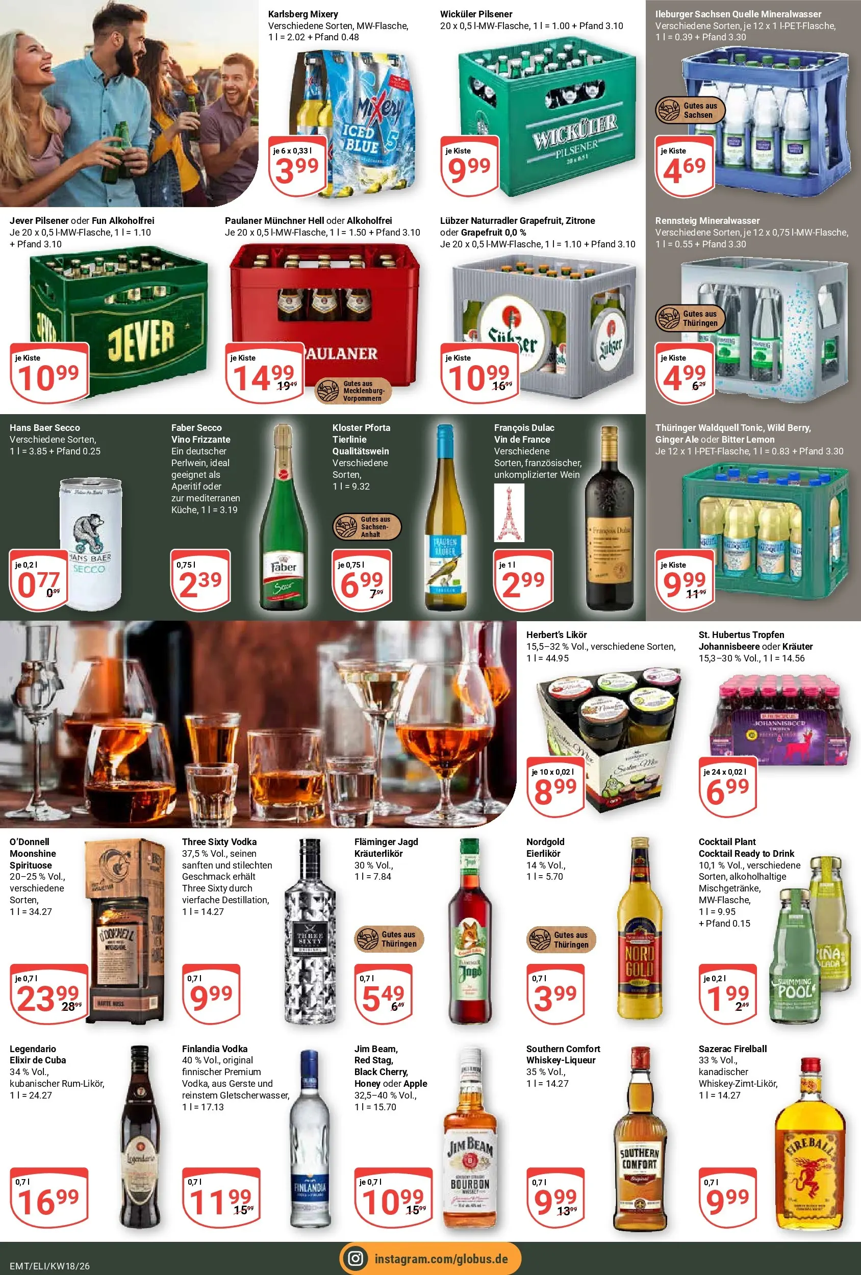 Globus Prospekt Erfurt-Linderbach	 (ab 27.04.2026) » Angebote online | Seite: 20 | Produkte: Southern comfort, Lubzer, Hubertus tropfen, Paulaner