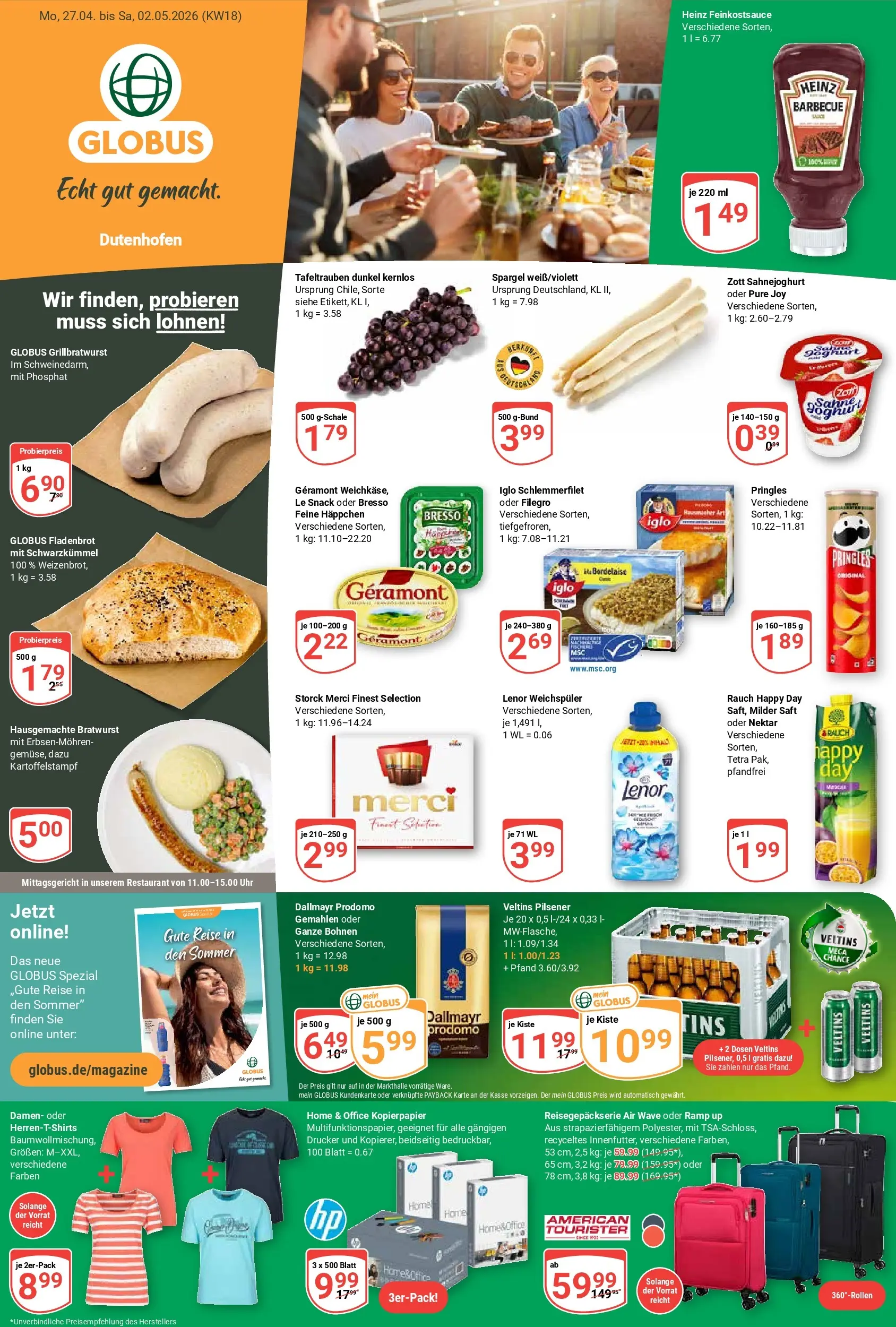 Globus Prospekt Wetzlar-Dutenhofen	 (ab 27.04.2026) » Angebote online | Seite: 5 | Produkte: Bresso, Saft, Pringles, Iglo schlemmerfilet