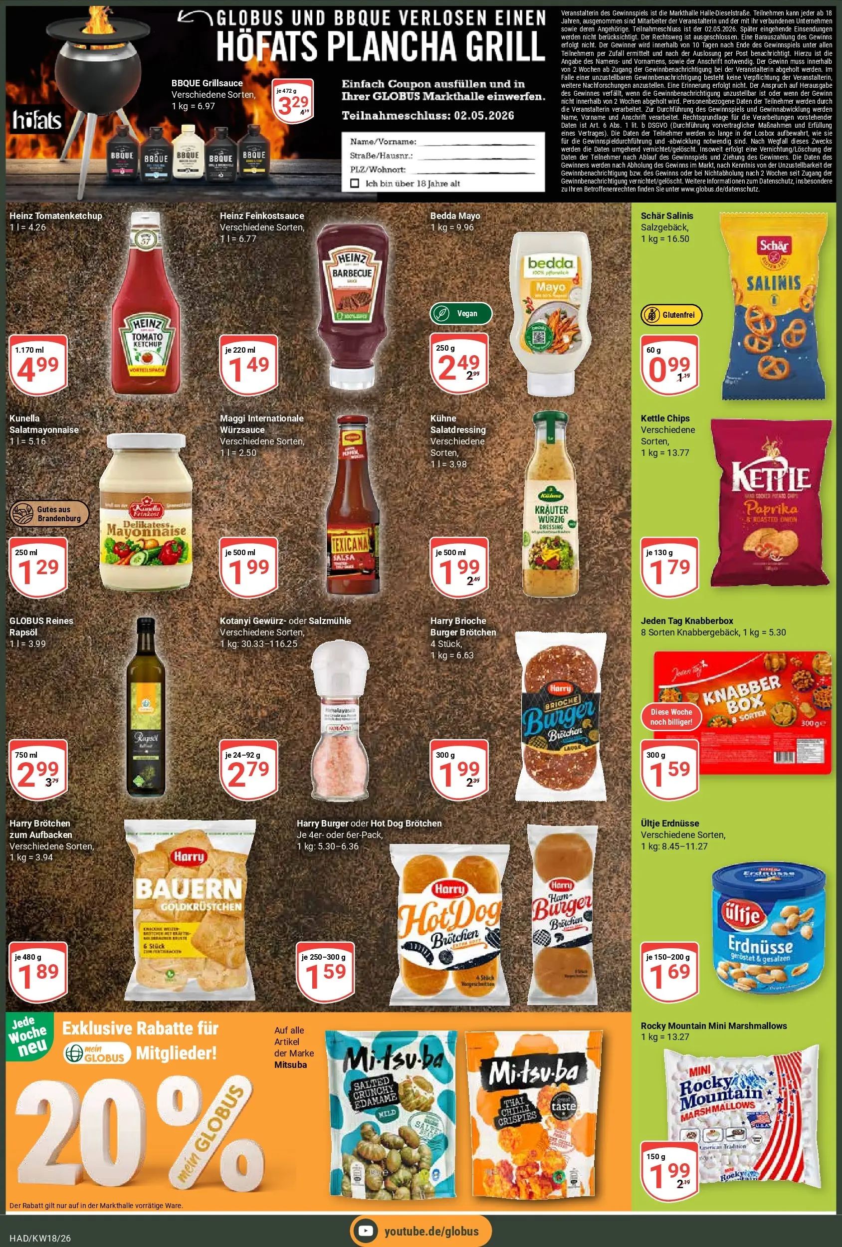 Globus Prospekt Halle (saale)	 (ab 27.04.2026) » Angebote online | Seite: 3 | Produkte: Grill, Ultje erdnusse, Burger, Mayonnaise