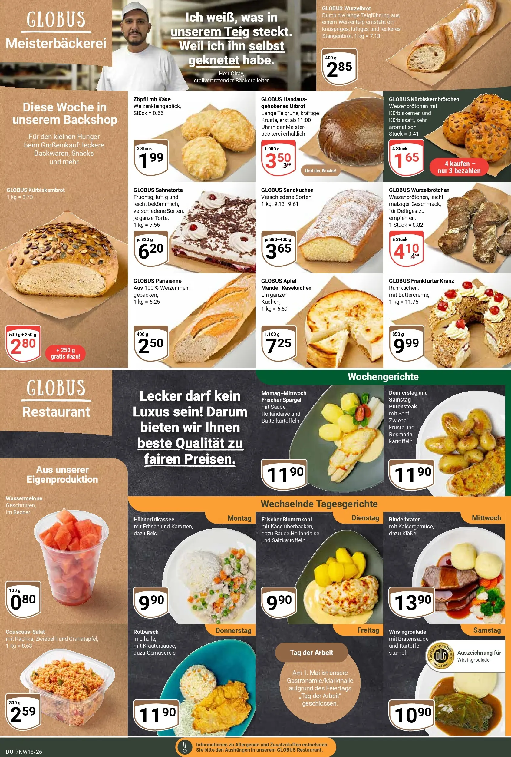 Globus Prospekt Wetzlar-Dutenhofen	 (ab 27.04.2026) » Angebote online | Seite: 12 | Produkte: Zwiebeln, Brot, Reis, Erbsen