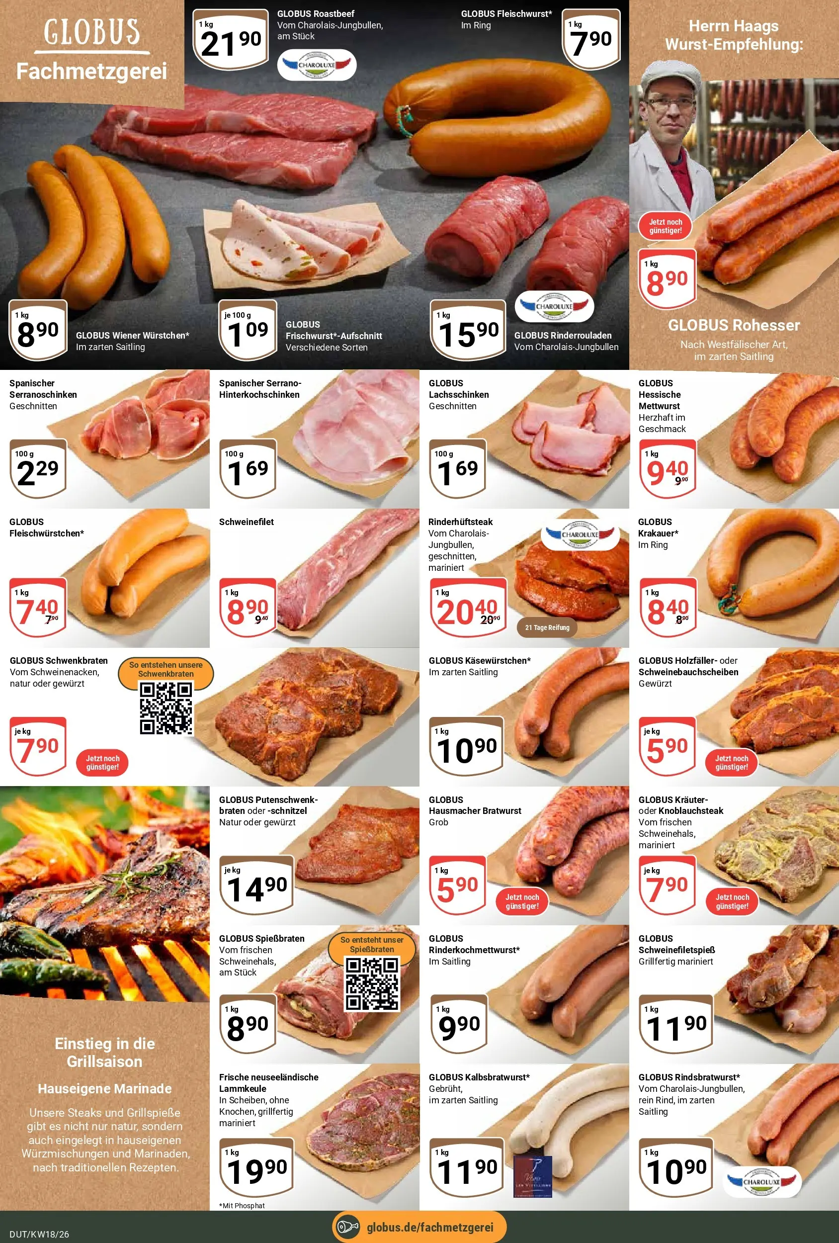 Globus Prospekt Wetzlar-Dutenhofen	 (ab 27.04.2026) » Angebote online | Seite: 13 | Produkte: Lammkeule, Bratwurst, Roastbeef, Schweinefilet