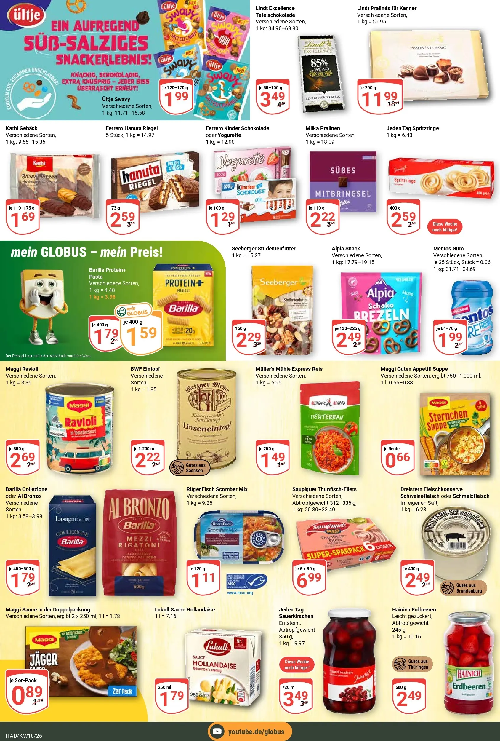 Globus Prospekt Halle (saale)	 (ab 27.04.2026) » Angebote online | Seite: 17 | Produkte: Yogurette, Schokolade, Pasta, Reis
